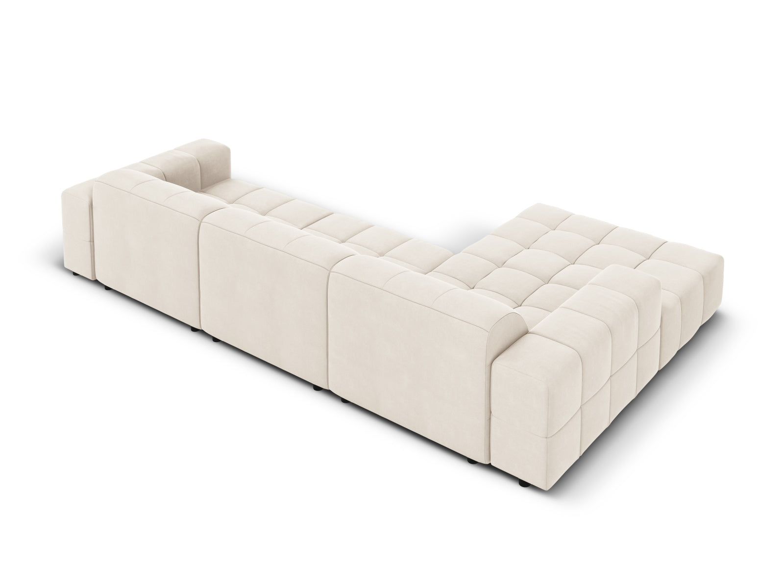 Chicago Velour Ecksofa links 4 Sitzer 166cm in Light Beige präsentiert im Onlineshop von KAQTU Design AG. Ecksofa links ist von Cosmopolitan Design