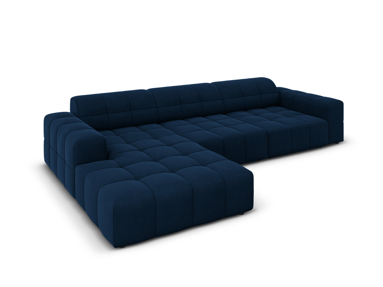 Chicago Velour Ecksofa links 4 Sitzer 166cm in Royal Blue präsentiert im Onlineshop von KAQTU Design AG. Ecksofa links ist von Cosmopolitan Design