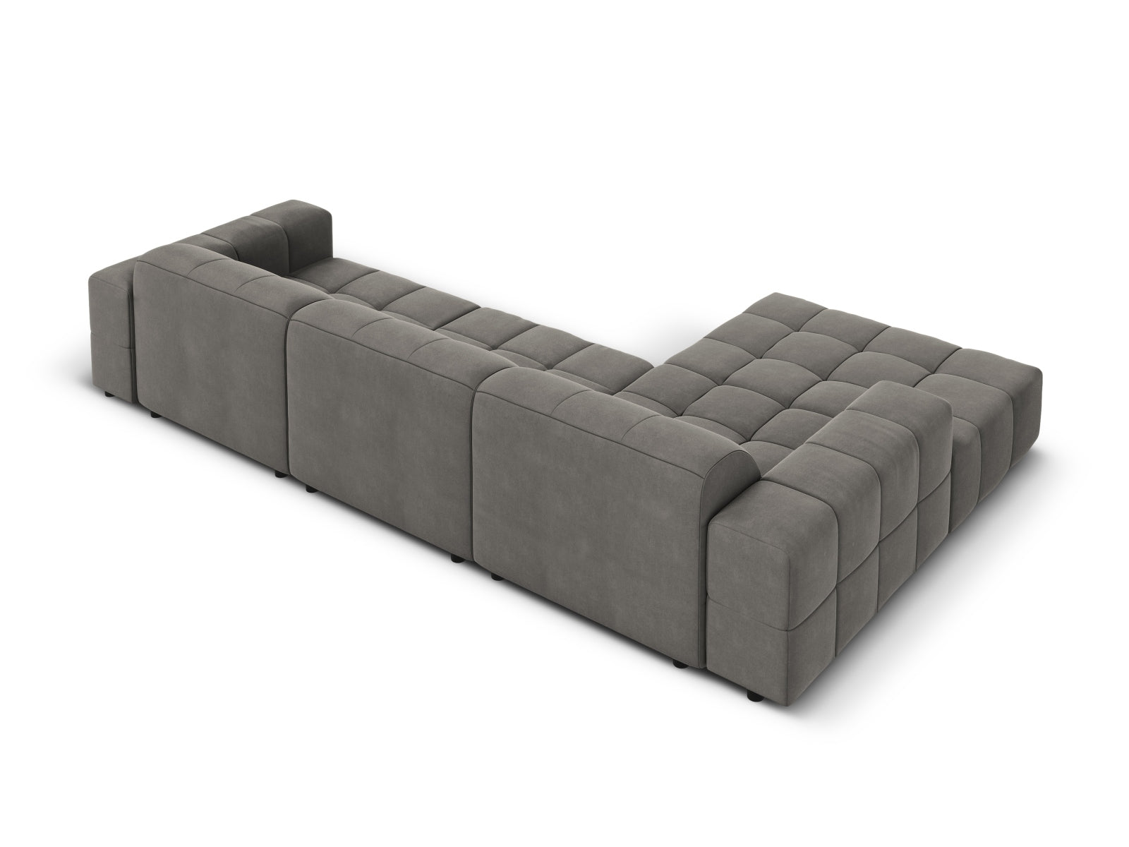 Chicago Velour Ecksofa links 4 Sitzer 166cm in Light Grey präsentiert im Onlineshop von KAQTU Design AG. Ecksofa links ist von Cosmopolitan Design