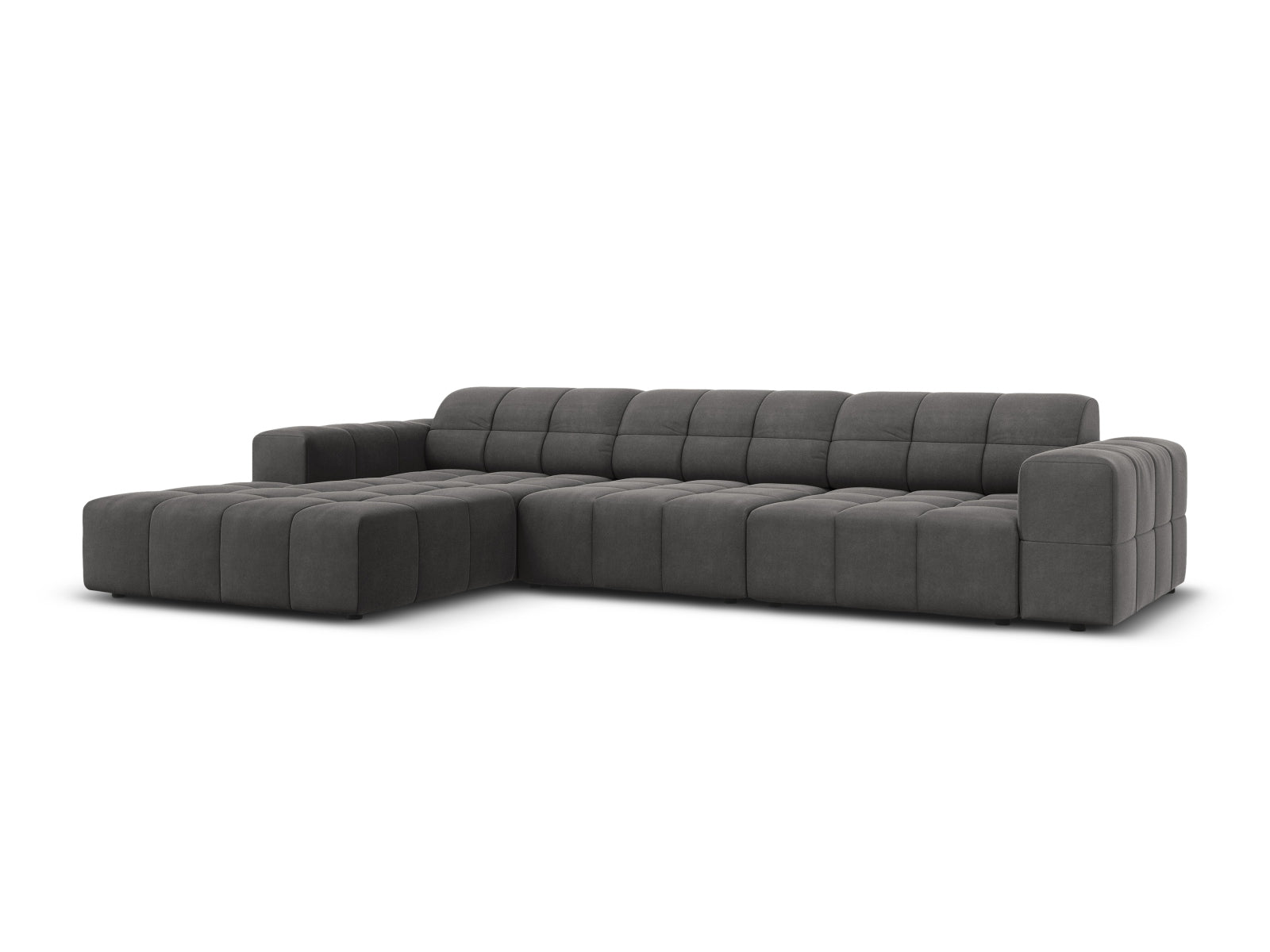 Chicago Velour Ecksofa links 4 Sitzer 166cm in Grey präsentiert im Onlineshop von KAQTU Design AG. Ecksofa links ist von Cosmopolitan Design