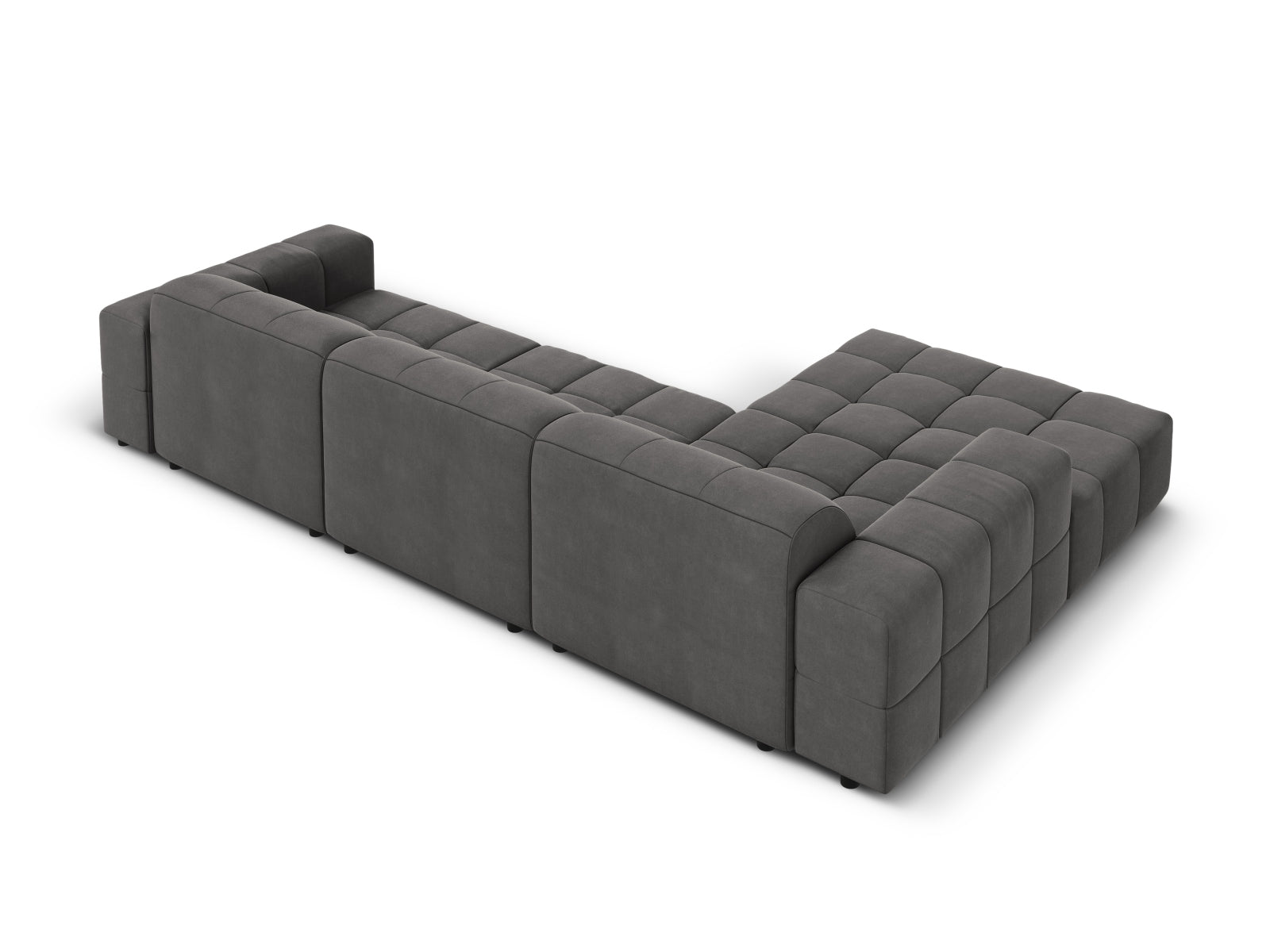 Chicago Velour Ecksofa links 4 Sitzer 166cm in Grey präsentiert im Onlineshop von KAQTU Design AG. Ecksofa links ist von Cosmopolitan Design