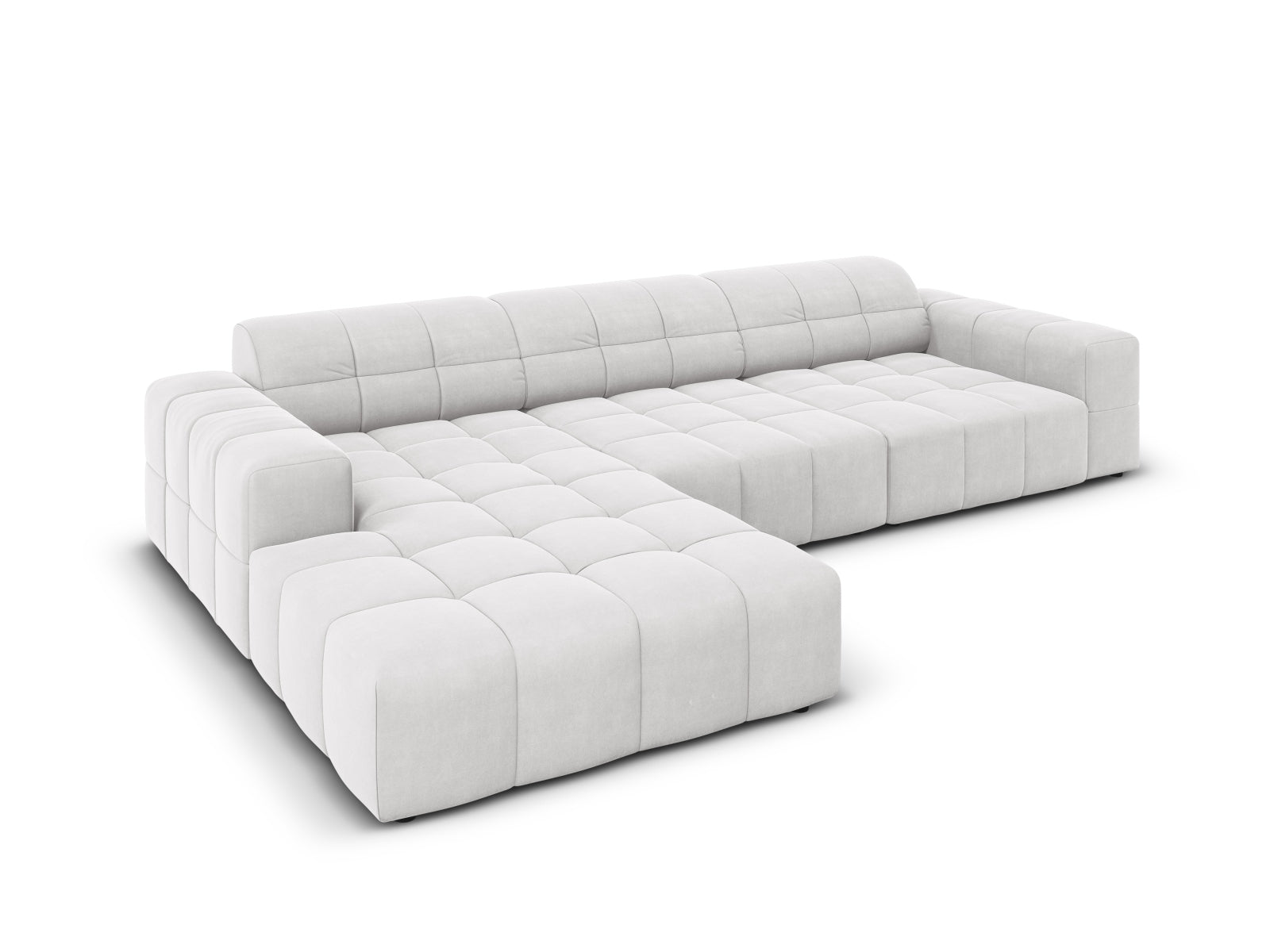 Chicago Velour Ecksofa links 4 Sitzer 166cm in Silver präsentiert im Onlineshop von KAQTU Design AG. Ecksofa links ist von Cosmopolitan Design