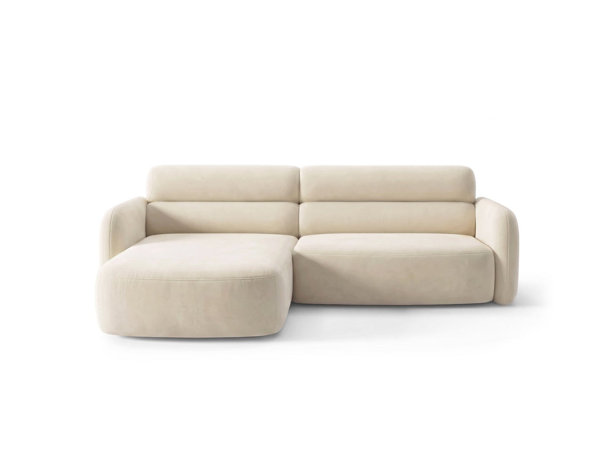 Ecksofa links Malmo von Cosmopolitan Design mit Bluvel-Bezug und flachen schwarzen Beinen