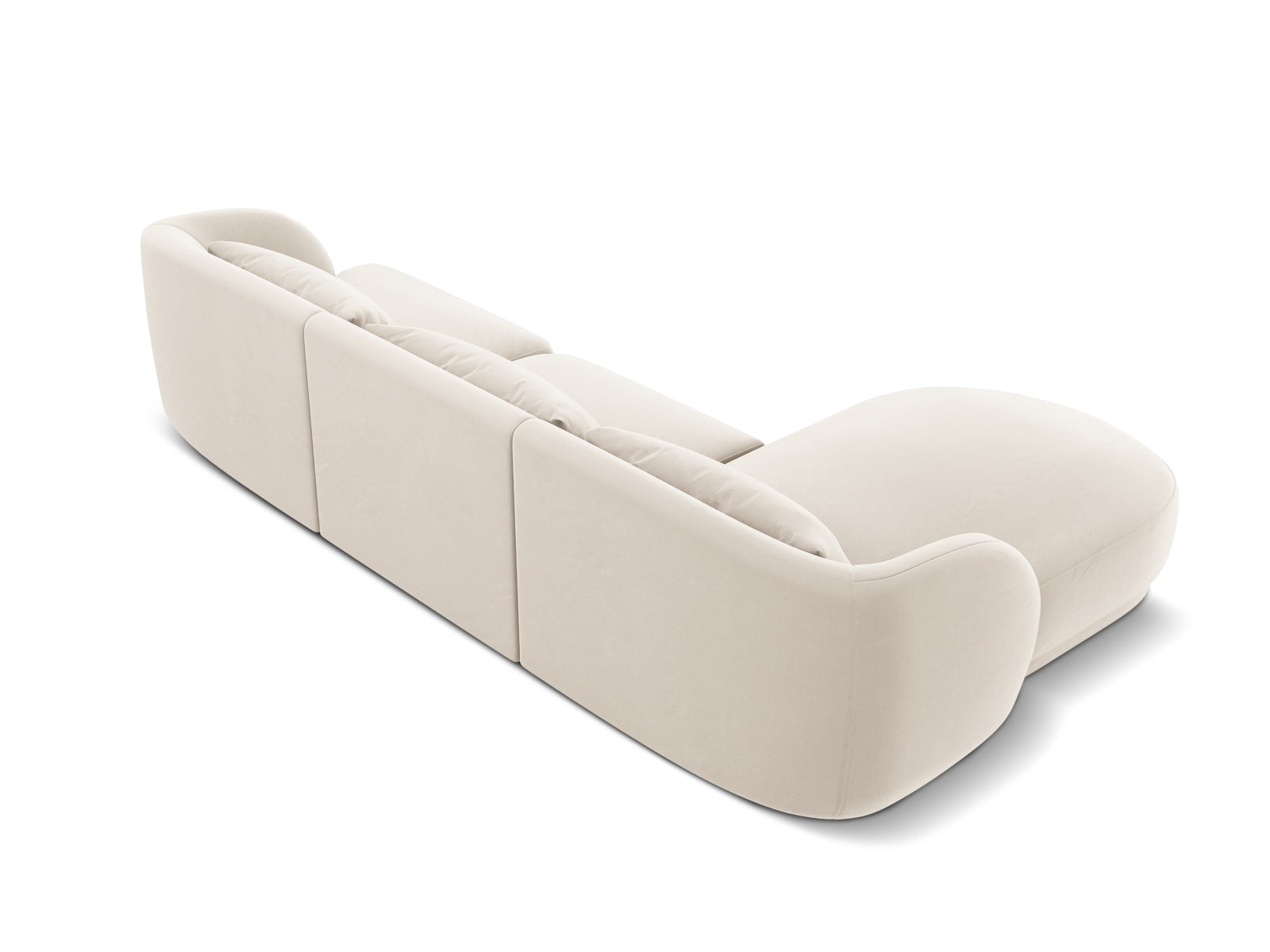 Tulum Velour Ecksofa links 4 Sitzer 156cm in Light Beige präsentiert im Onlineshop von KAQTU Design AG. Ecksofa links ist von Cosmopolitan Design