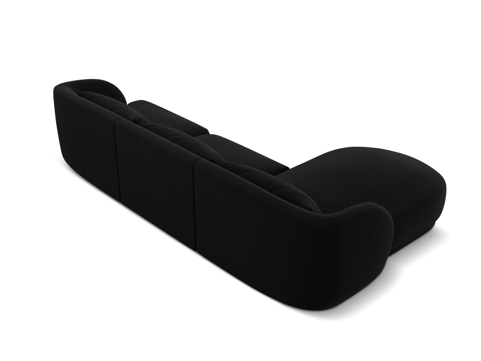 Tulum Velour Ecksofa links 4 Sitzer 156cm in Black präsentiert im Onlineshop von KAQTU Design AG. Ecksofa links ist von Cosmopolitan Design