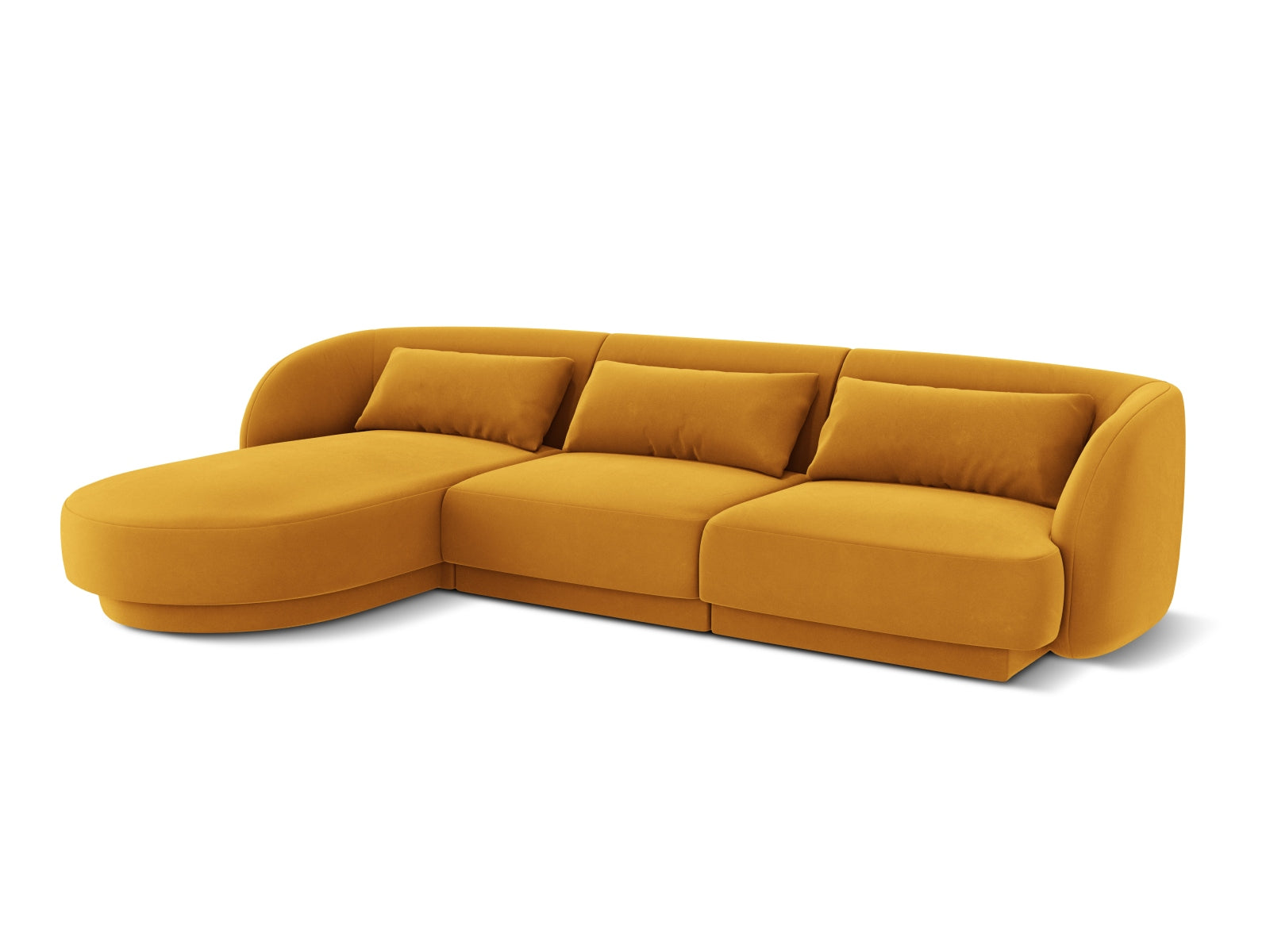 Tulum Velour Ecksofa links 4 Sitzer 156cm in Yellow präsentiert im Onlineshop von KAQTU Design AG. Ecksofa links ist von Cosmopolitan Design