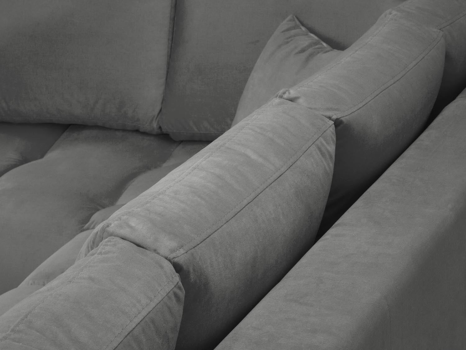 Erleben Sie das stilvolle Hastings Velour links Ecksofa 5 Sitzer von Cosmopolitan Design – ideal für Ihr modernes Wohnzimmer und optimalen Komfort.
