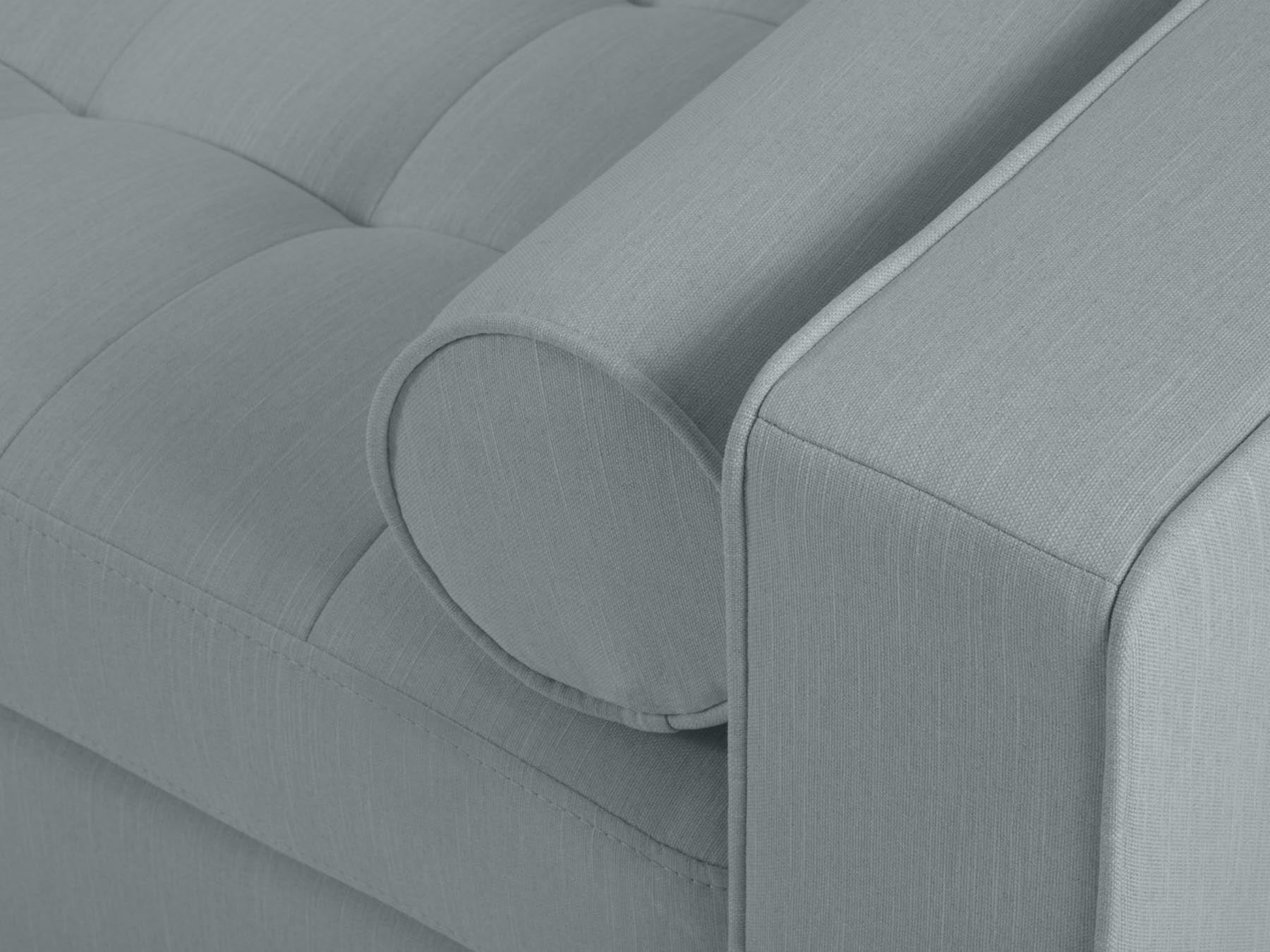 Elegantes 4-Sitzer Ecksofa links Aspen in stilvollem Blue-Melva, ideal für gemütliche und moderne Wohnräume von Cosmopolitan Design.