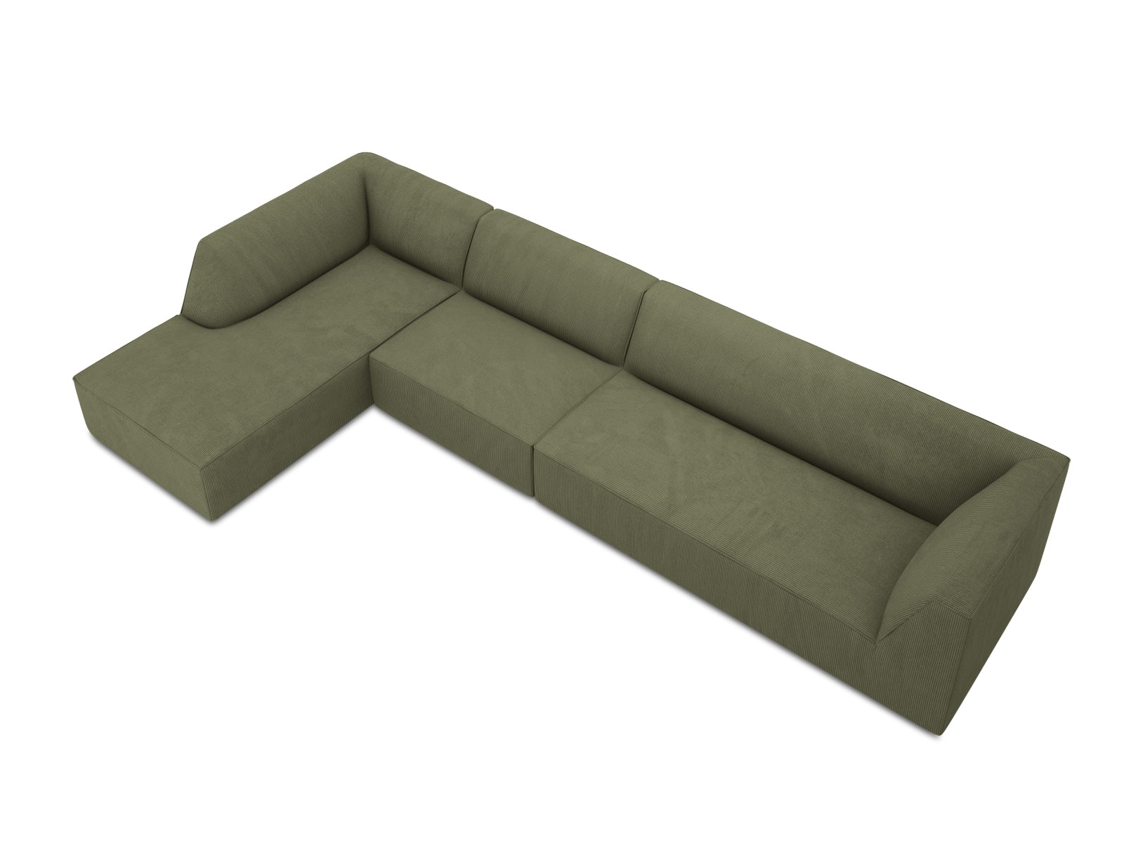 Oslo Modulares Ecksofa links 5 Sitzer in Green präsentiert im Onlineshop von KAQTU Design AG. Ecksofa links ist von Cosmopolitan Design