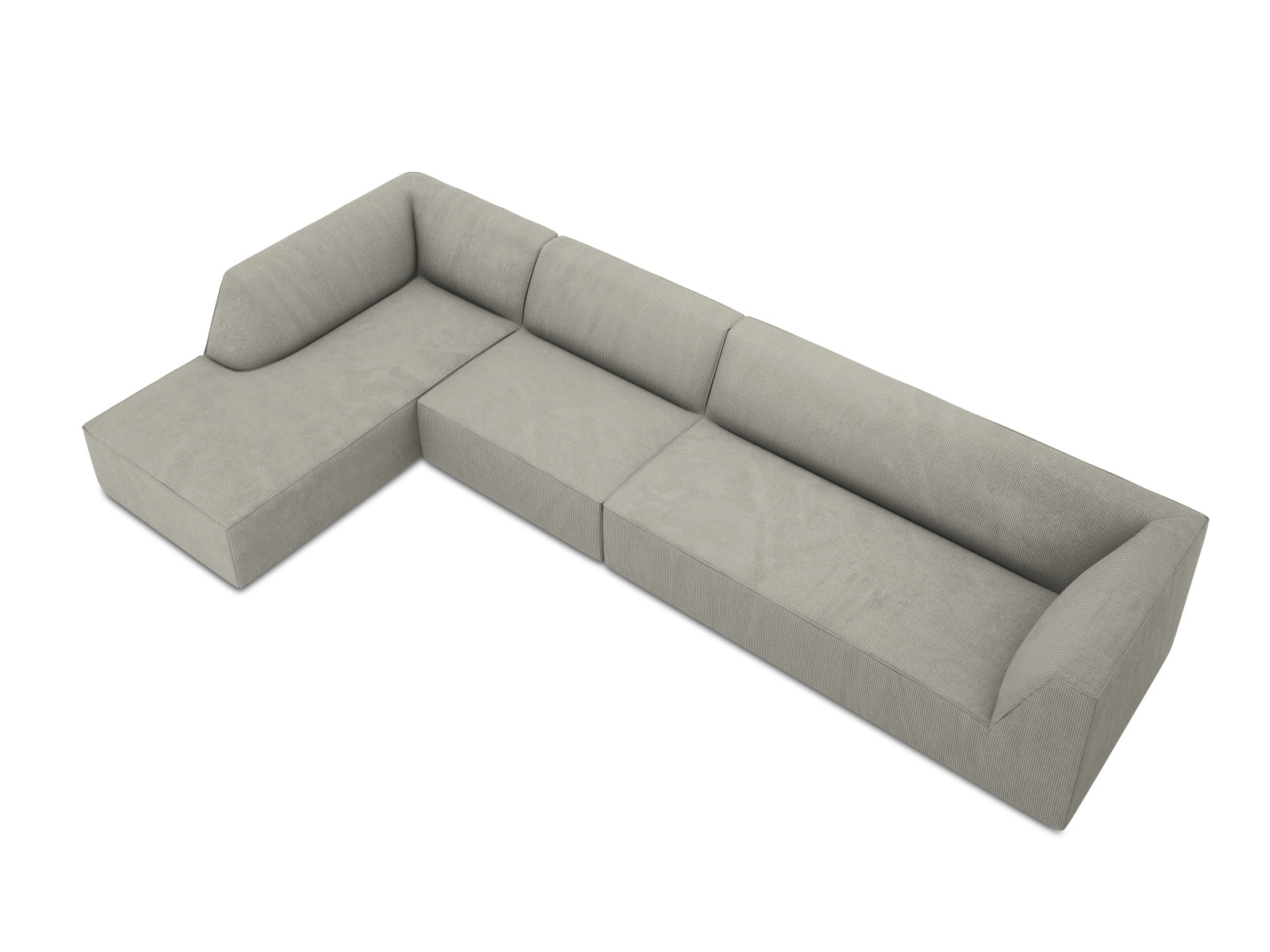 Oslo Modulares Ecksofa links 5 Sitzer in Light Grey präsentiert im Onlineshop von KAQTU Design AG. Ecksofa links ist von Cosmopolitan Design