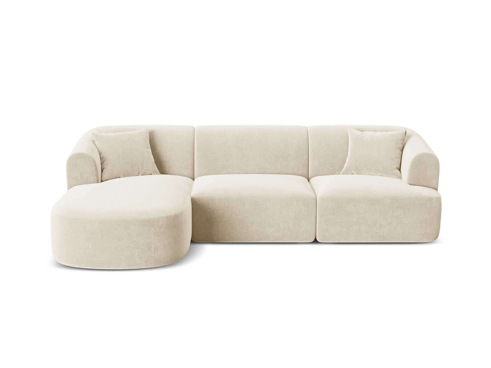 Campi Velour Modular Ecksofa links 4 Sitzer in Light Beige präsentiert im Onlineshop von KAQTU Design AG. Ecksofa links ist von Cosmopolitan Design