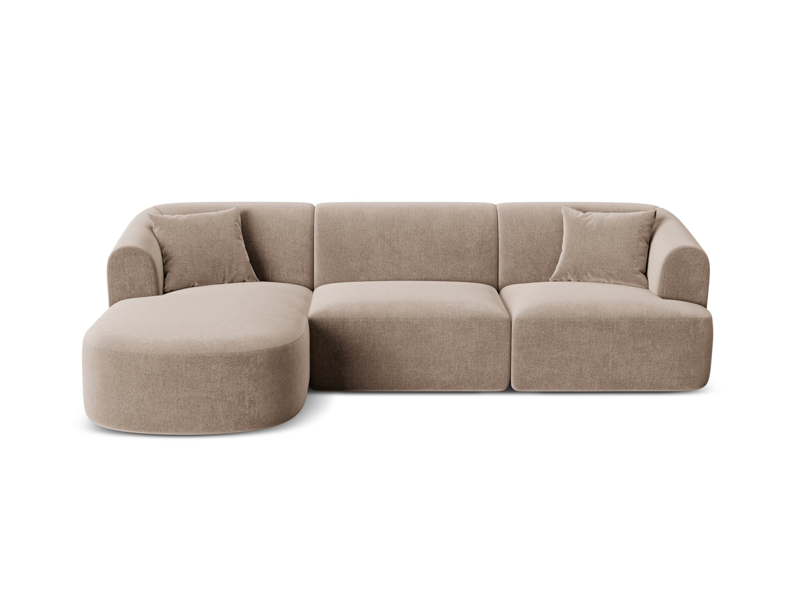 Campi Velour Modular Ecksofa links 4 Sitzer in Dark Beige präsentiert im Onlineshop von KAQTU Design AG. Ecksofa links ist von Cosmopolitan Design