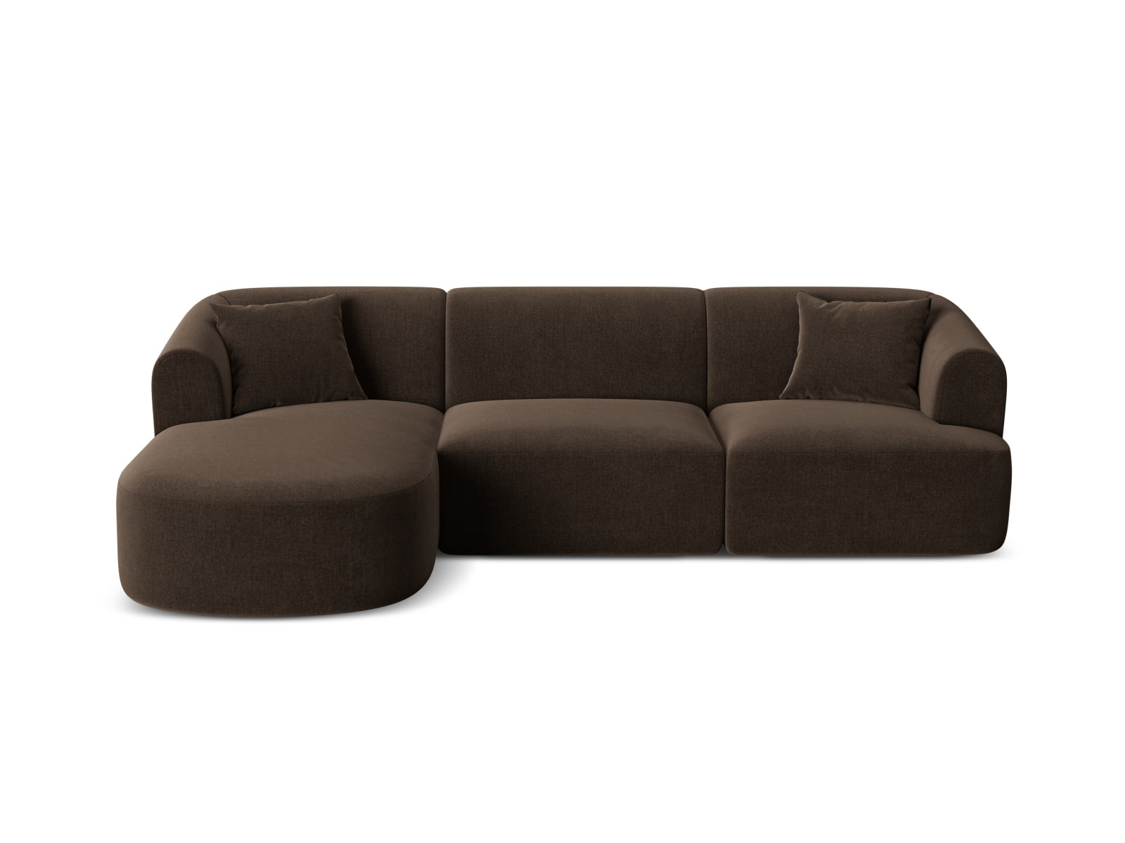 Campi Velour Modular Ecksofa links 4 Sitzer in Chocolate präsentiert im Onlineshop von KAQTU Design AG. Ecksofa links ist von Cosmopolitan Design
