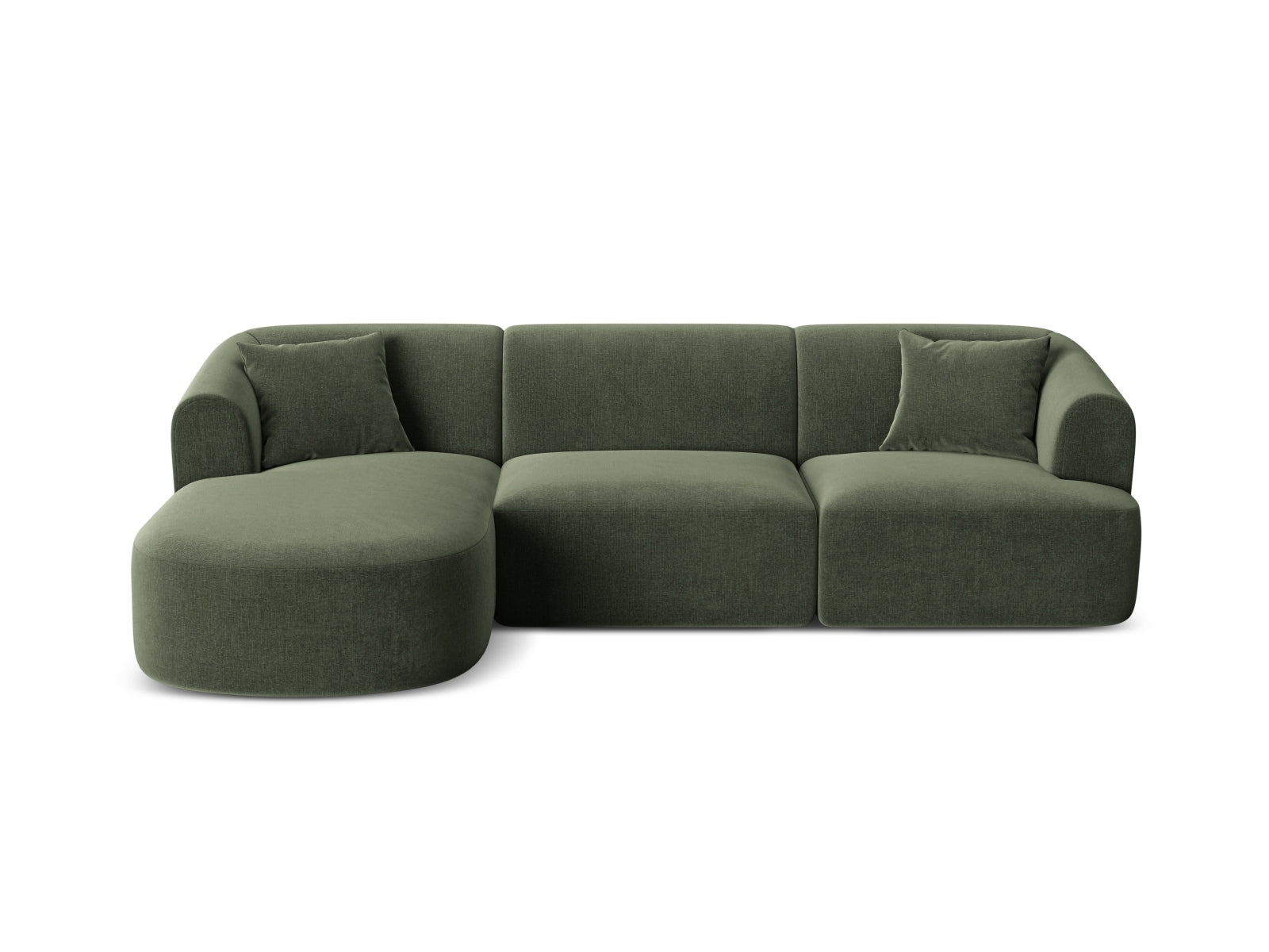 Campi Velour Modular Ecksofa links 4 Sitzer in Green präsentiert im Onlineshop von KAQTU Design AG. Ecksofa links ist von Cosmopolitan Design