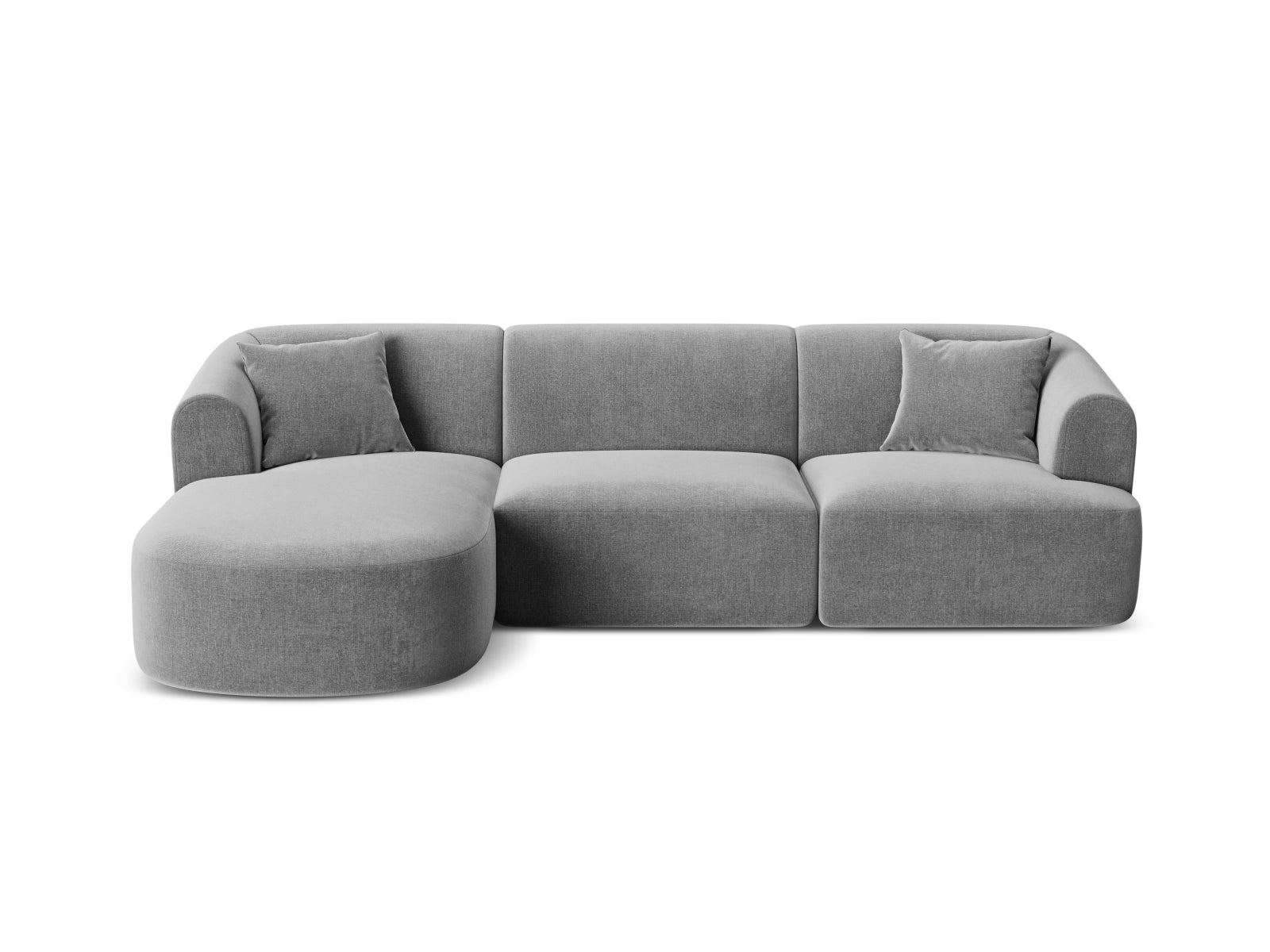Campi Velour Modular Ecksofa links 4 Sitzer in Grey präsentiert im Onlineshop von KAQTU Design AG. Ecksofa links ist von Cosmopolitan Design
