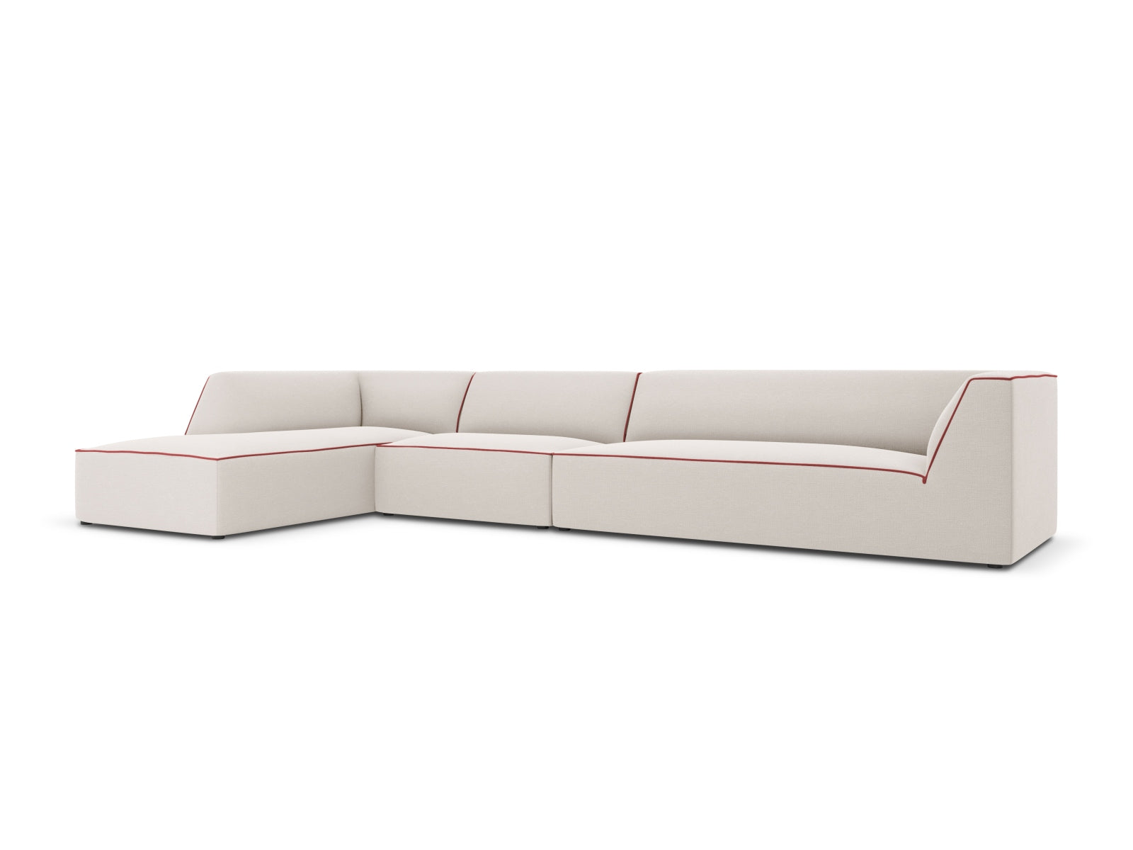 Oslo Modulares Ecksofa links 5 Sitzer in Grey Beige Melange, Terracotta präsentiert im Onlineshop von KAQTU Design AG. Ecksofa links ist von Cosmopolitan Design