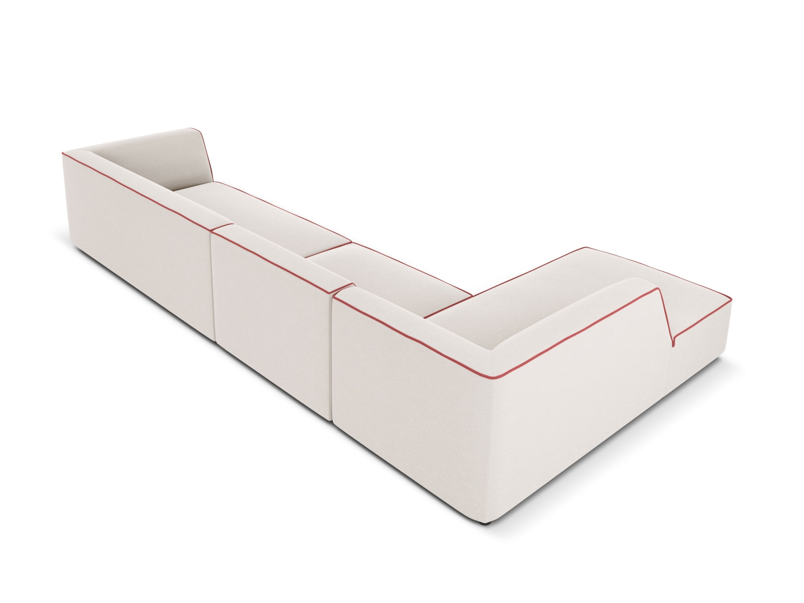 Oslo Modulares Ecksofa links 5 Sitzer in Grey Beige Melange, Terracotta präsentiert im Onlineshop von KAQTU Design AG. Ecksofa links ist von Cosmopolitan Design