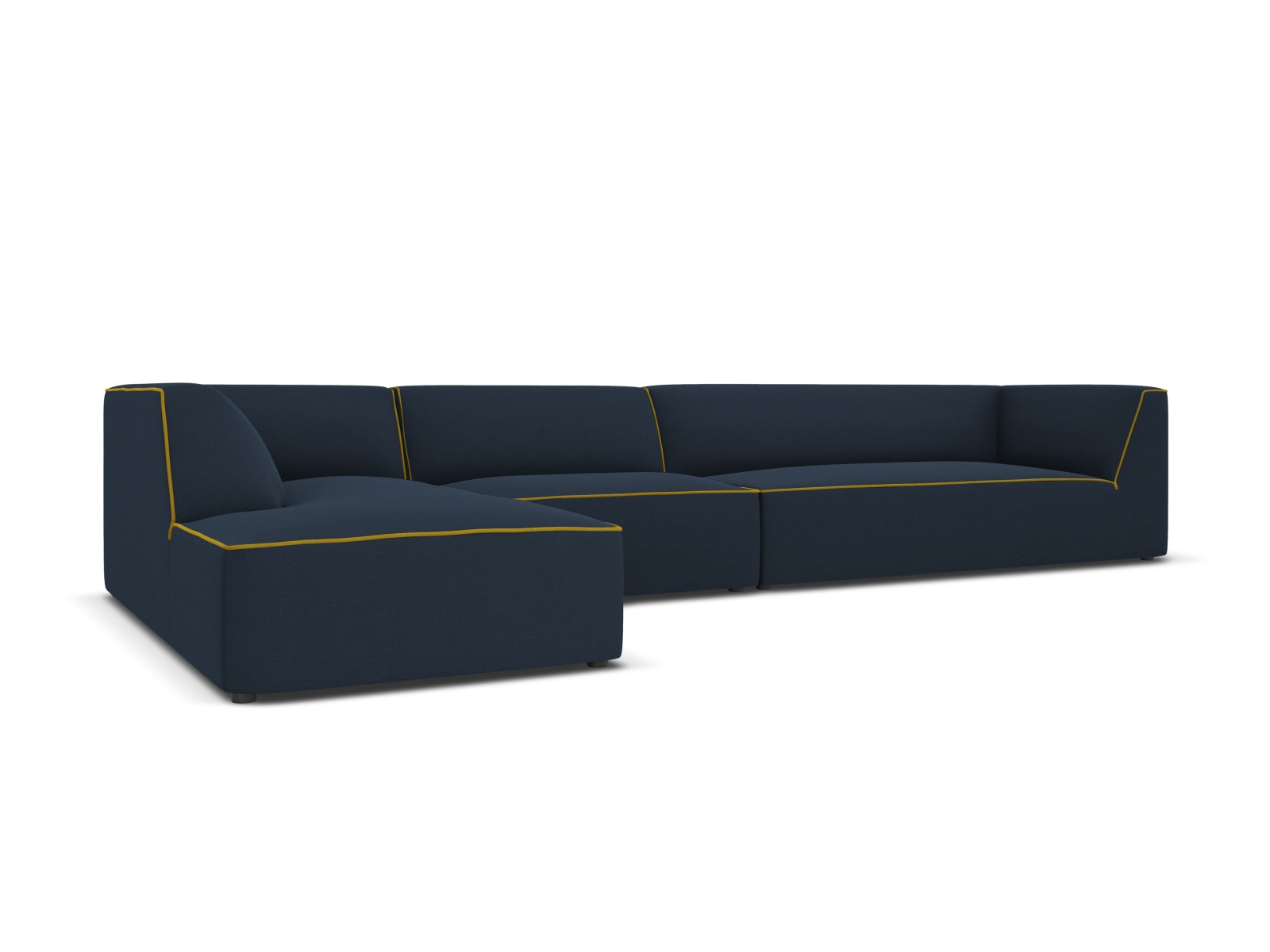 Oslo Modulares Ecksofa links 5 Sitzer in Royal Blue, Yellow präsentiert im Onlineshop von KAQTU Design AG. Ecksofa links ist von Cosmopolitan Design