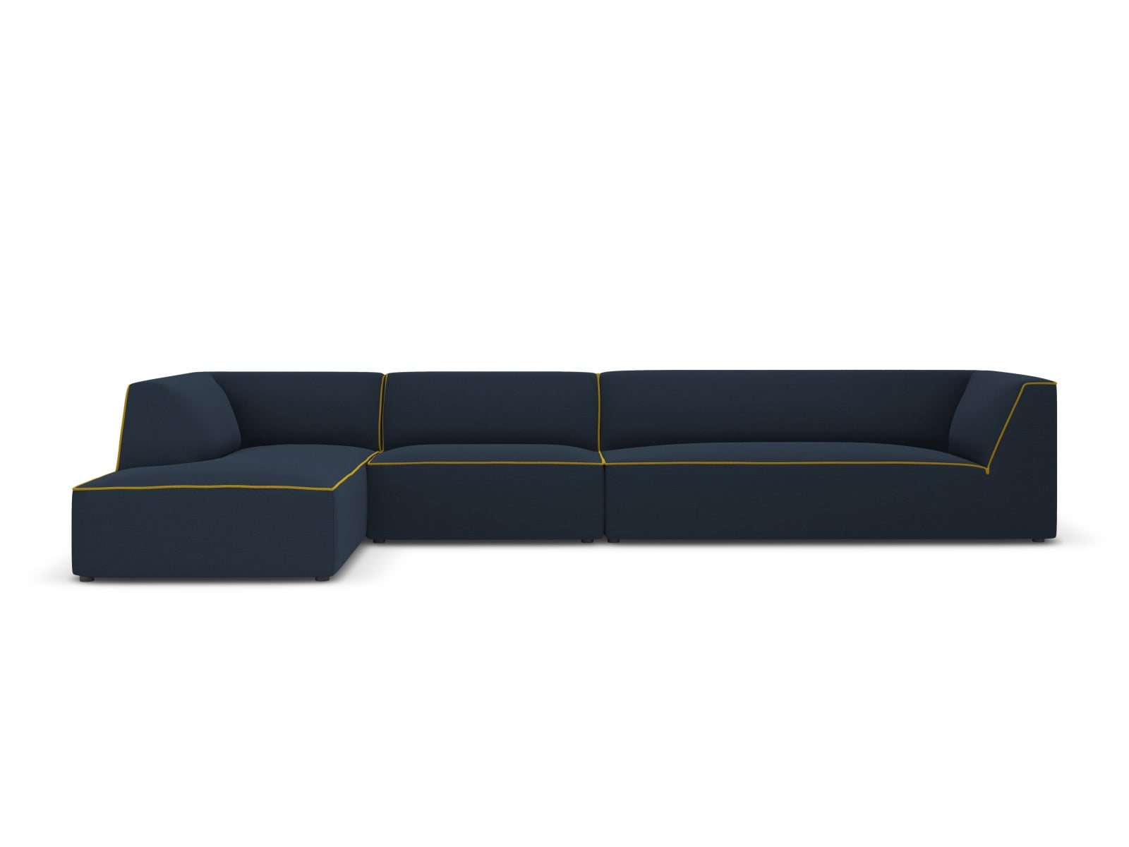 Oslo Modulares Ecksofa links 5 Sitzer in Royal Blue, Yellow präsentiert im Onlineshop von KAQTU Design AG. Ecksofa links ist von Cosmopolitan Design
