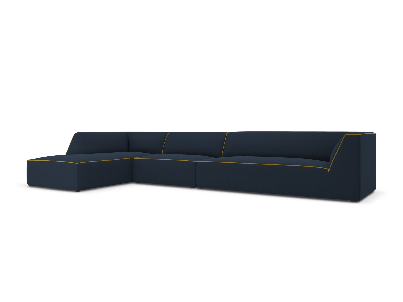 Oslo Modulares Ecksofa links 5 Sitzer in Royal Blue, Yellow präsentiert im Onlineshop von KAQTU Design AG. Ecksofa links ist von Cosmopolitan Design