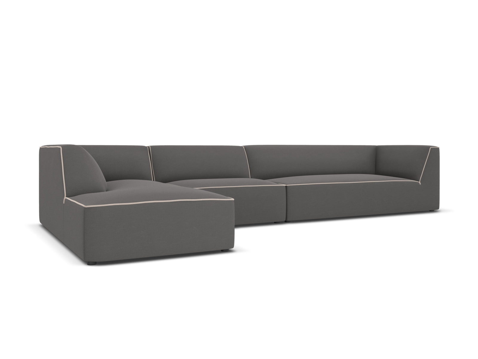 Oslo Modulares Ecksofa links 5 Sitzer in Grey, Grey Beige Melange präsentiert im Onlineshop von KAQTU Design AG. Ecksofa links ist von Cosmopolitan Design