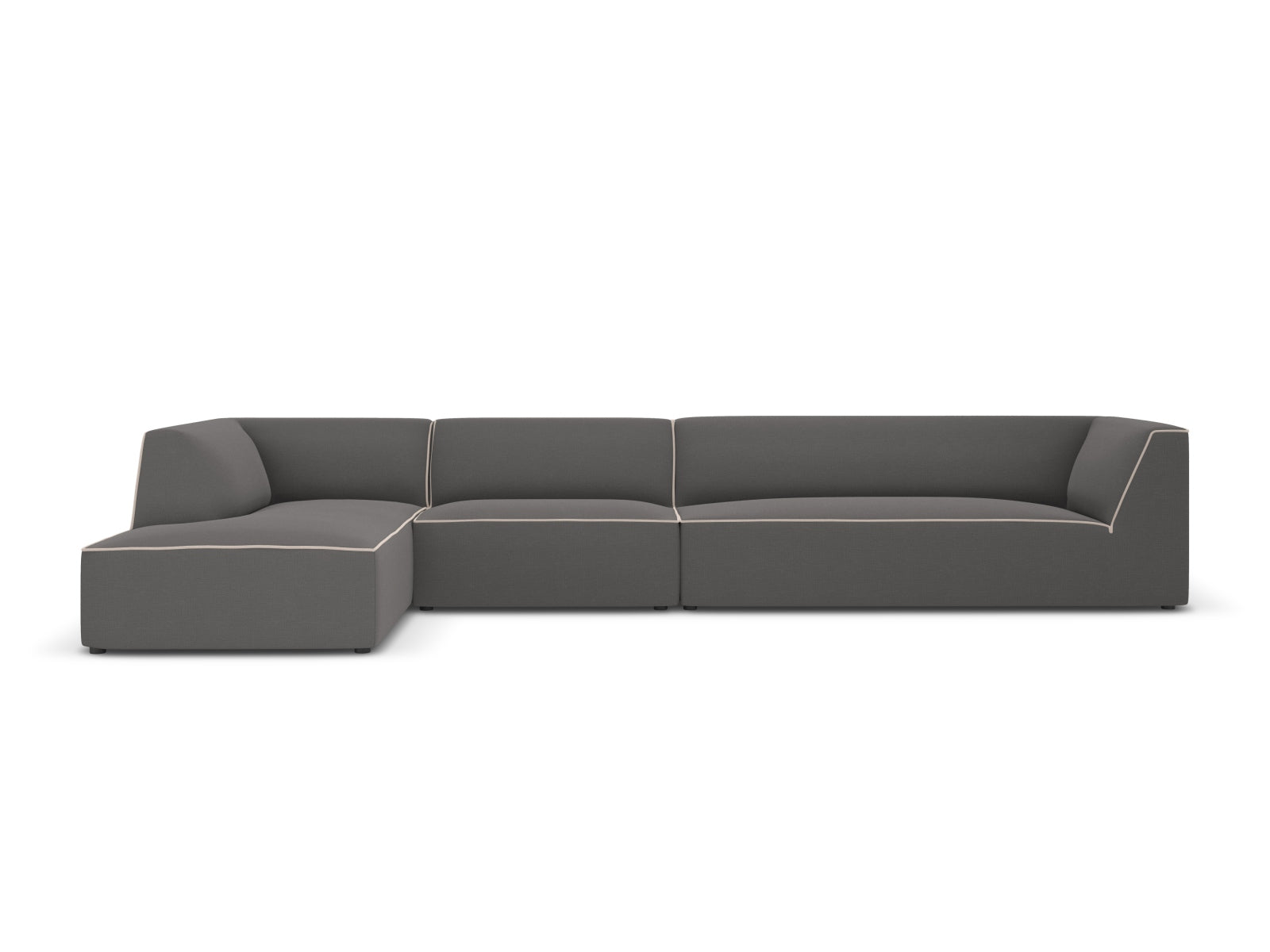 Oslo Modulares Ecksofa links 5 Sitzer in Grey, Grey Beige Melange präsentiert im Onlineshop von KAQTU Design AG. Ecksofa links ist von Cosmopolitan Design