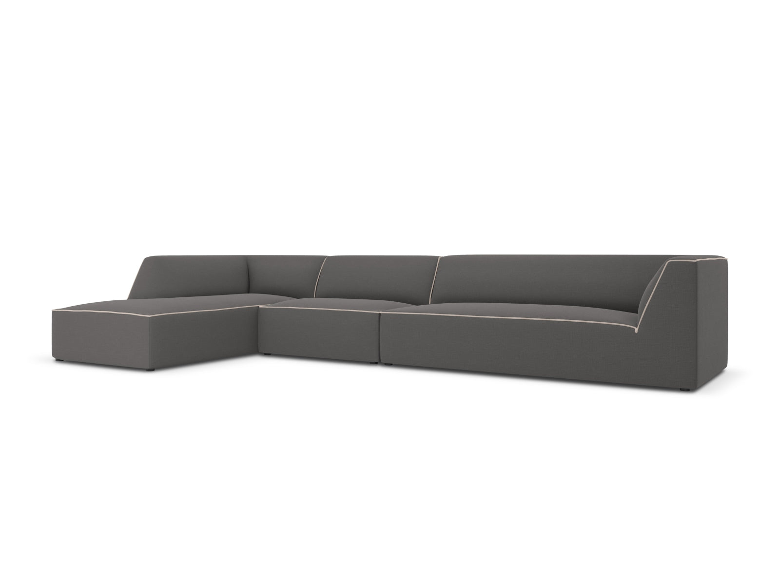 Oslo Modulares Ecksofa links 5 Sitzer in Grey, Grey Beige Melange präsentiert im Onlineshop von KAQTU Design AG. Ecksofa links ist von Cosmopolitan Design