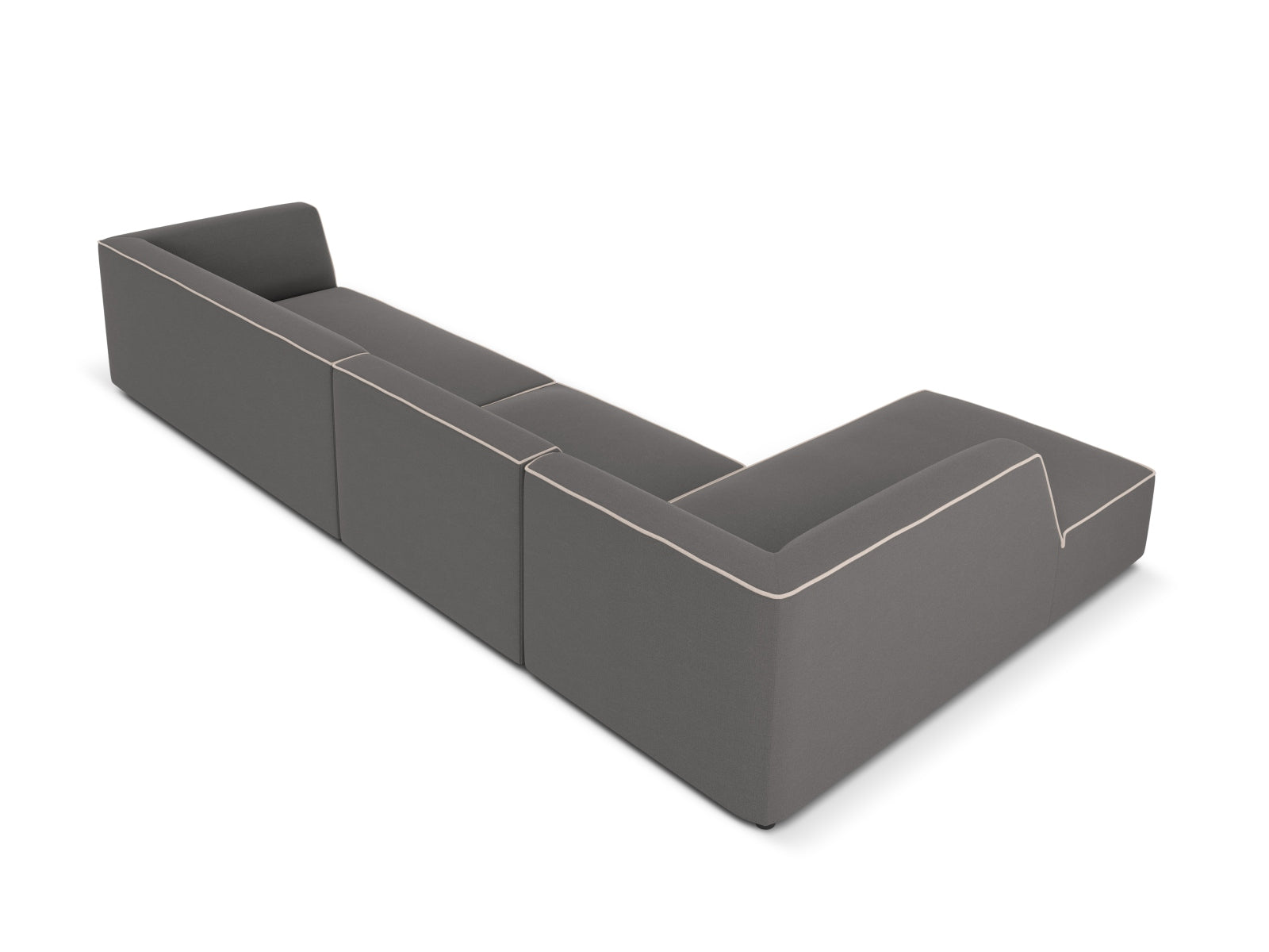 Oslo Modulares Ecksofa links 5 Sitzer in Grey, Grey Beige Melange präsentiert im Onlineshop von KAQTU Design AG. Ecksofa links ist von Cosmopolitan Design