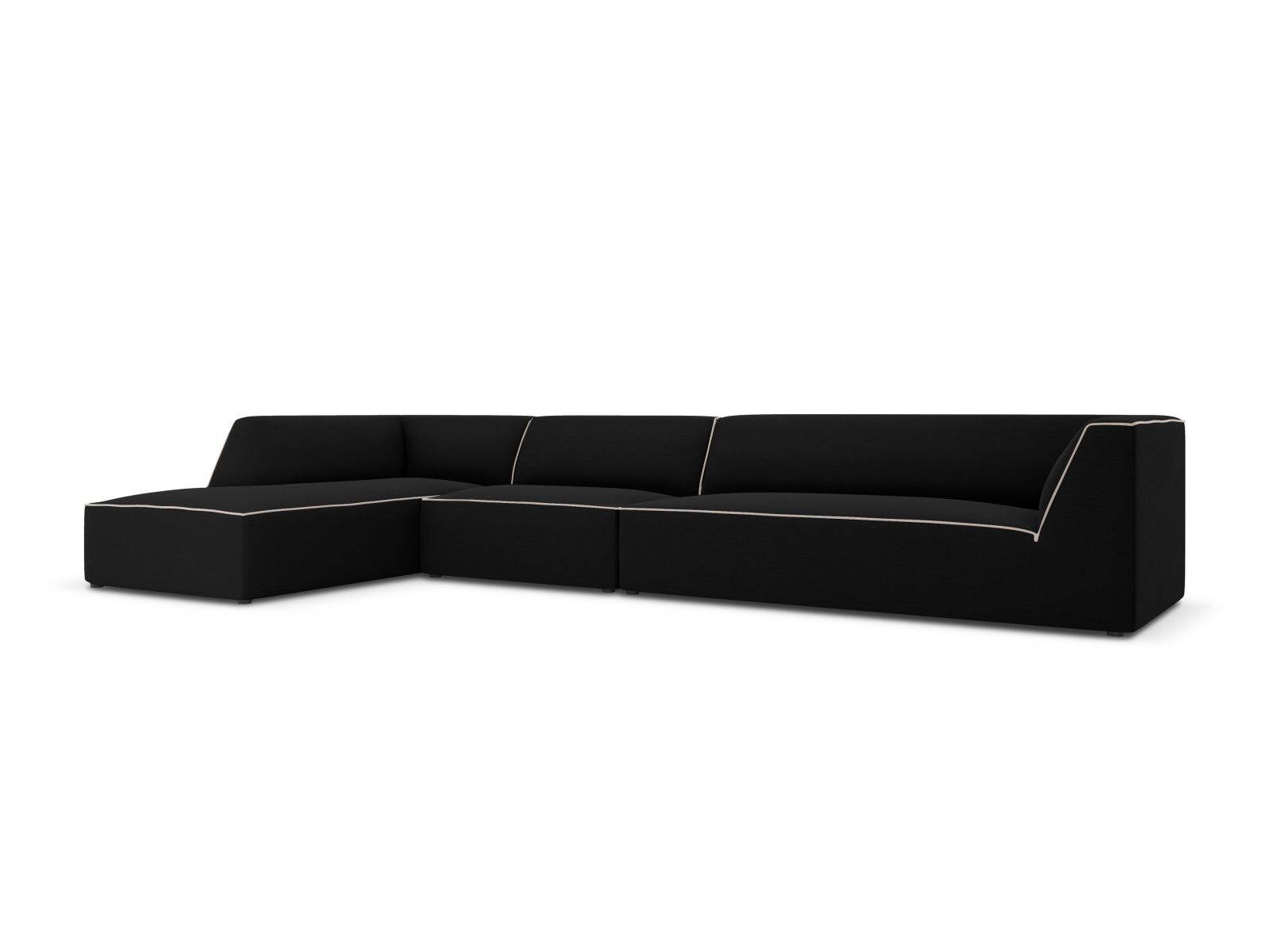 Oslo Modulares Ecksofa links 5 Sitzer in Black, Grey Beige Melange präsentiert im Onlineshop von KAQTU Design AG. Ecksofa links ist von Cosmopolitan Design