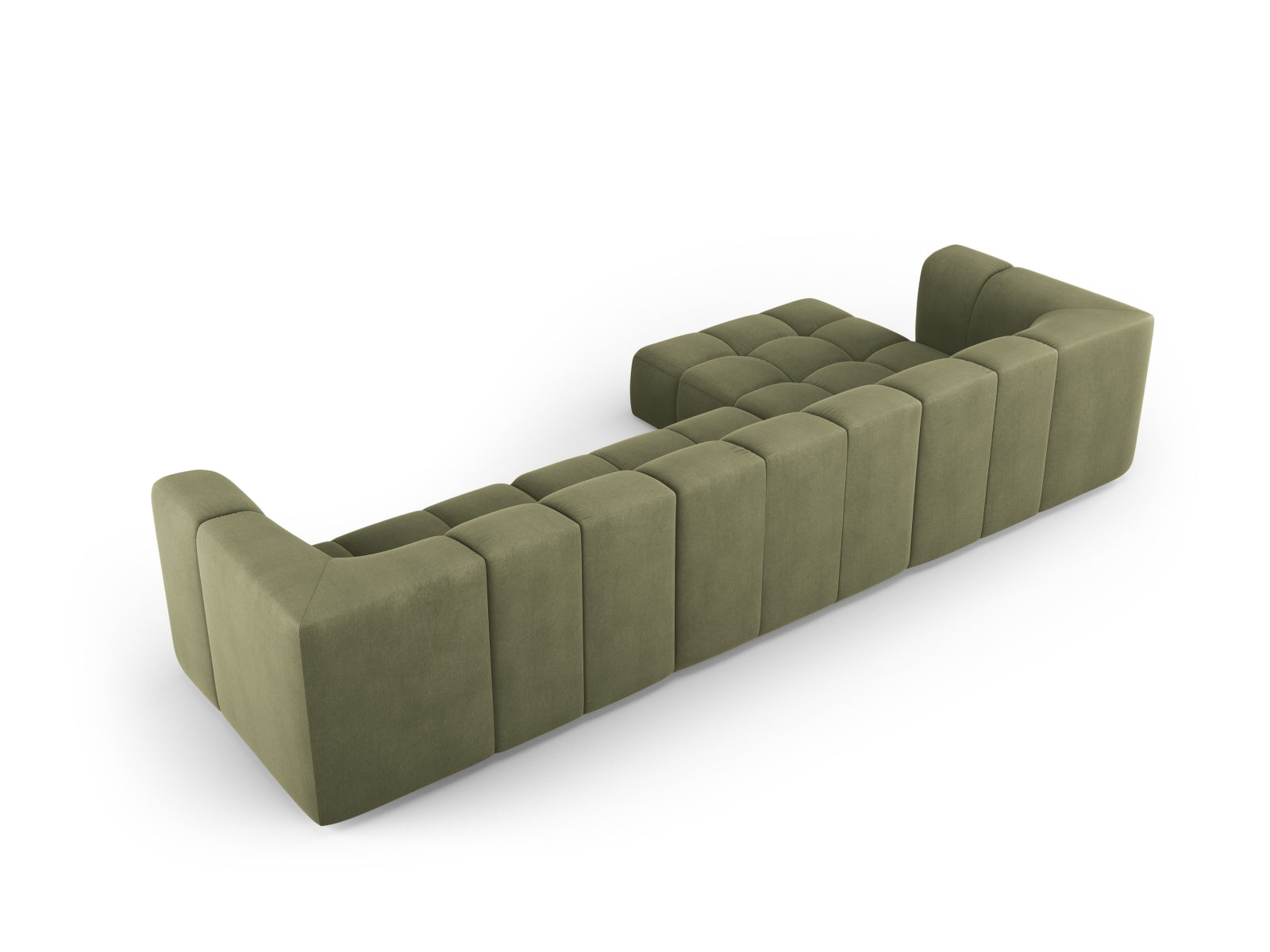 Elegantes 5-Sitzer Ecksofa Moritz in zartem Mintgrün, perfekt für moderne Wohnzimmer, erhältlich bei Cosmopolitan Design.