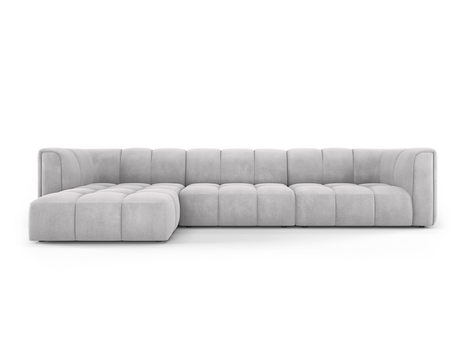 5-Sitzer Ecksofa links modular Moritz in Light Grey-Rebel präsentiert im Onlineshop von KAQTU Design AG. Ecksofa links ist von Cosmopolitan Design