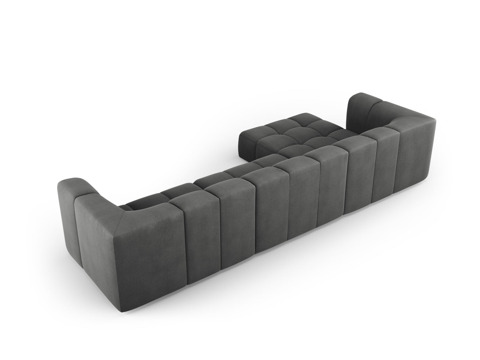 Elegantes 5-Sitzer Ecksofa Moritz in Dunkelgrau, linksseitig, perfekt für gemütliche Wohnzimmer und stilvolle Einrichtung.