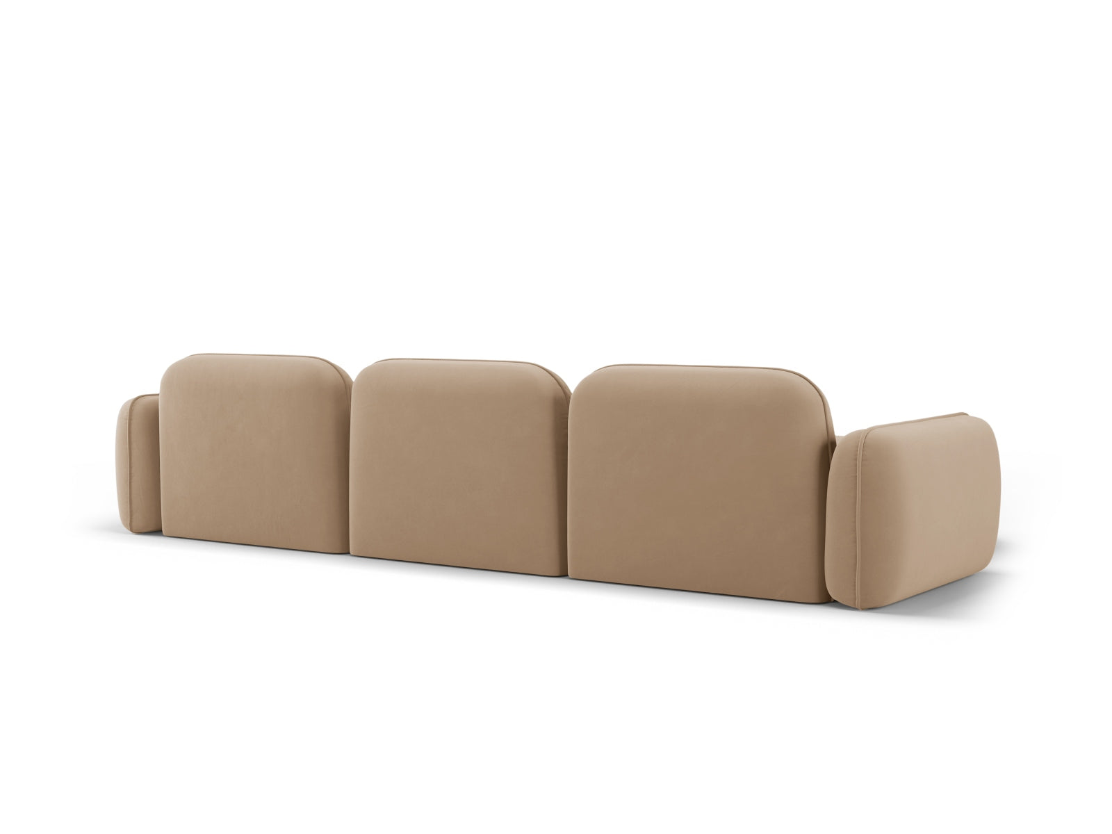 Sydney Velour Modular Ecksofa links 4 Sitzer in Sand präsentiert im Onlineshop von KAQTU Design AG. Ecksofa links ist von Cosmopolitan Design
