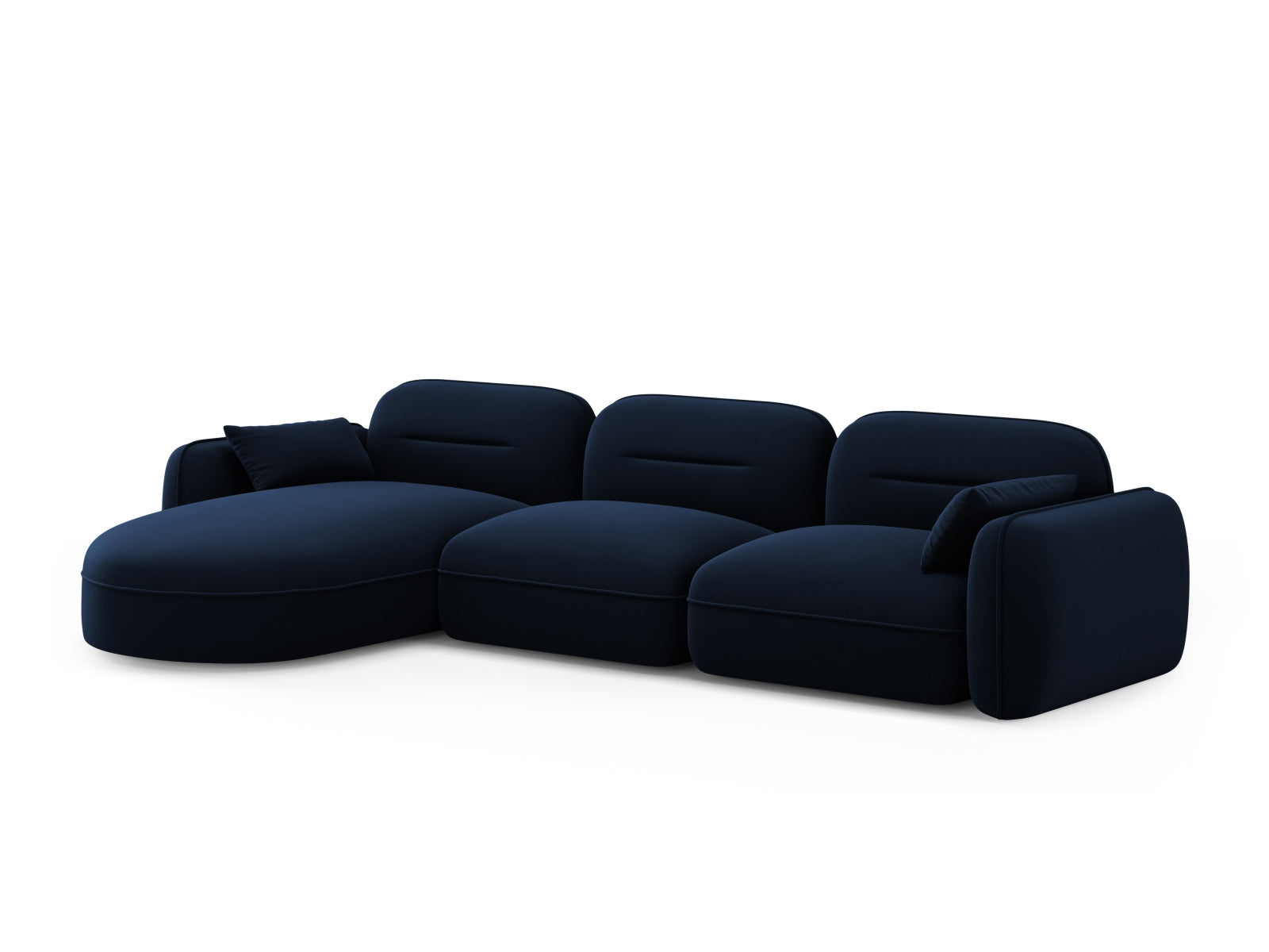 Sydney Velour Modular Ecksofa links 4 Sitzer in Royal Blue präsentiert im Onlineshop von KAQTU Design AG. Ecksofa links ist von Cosmopolitan Design