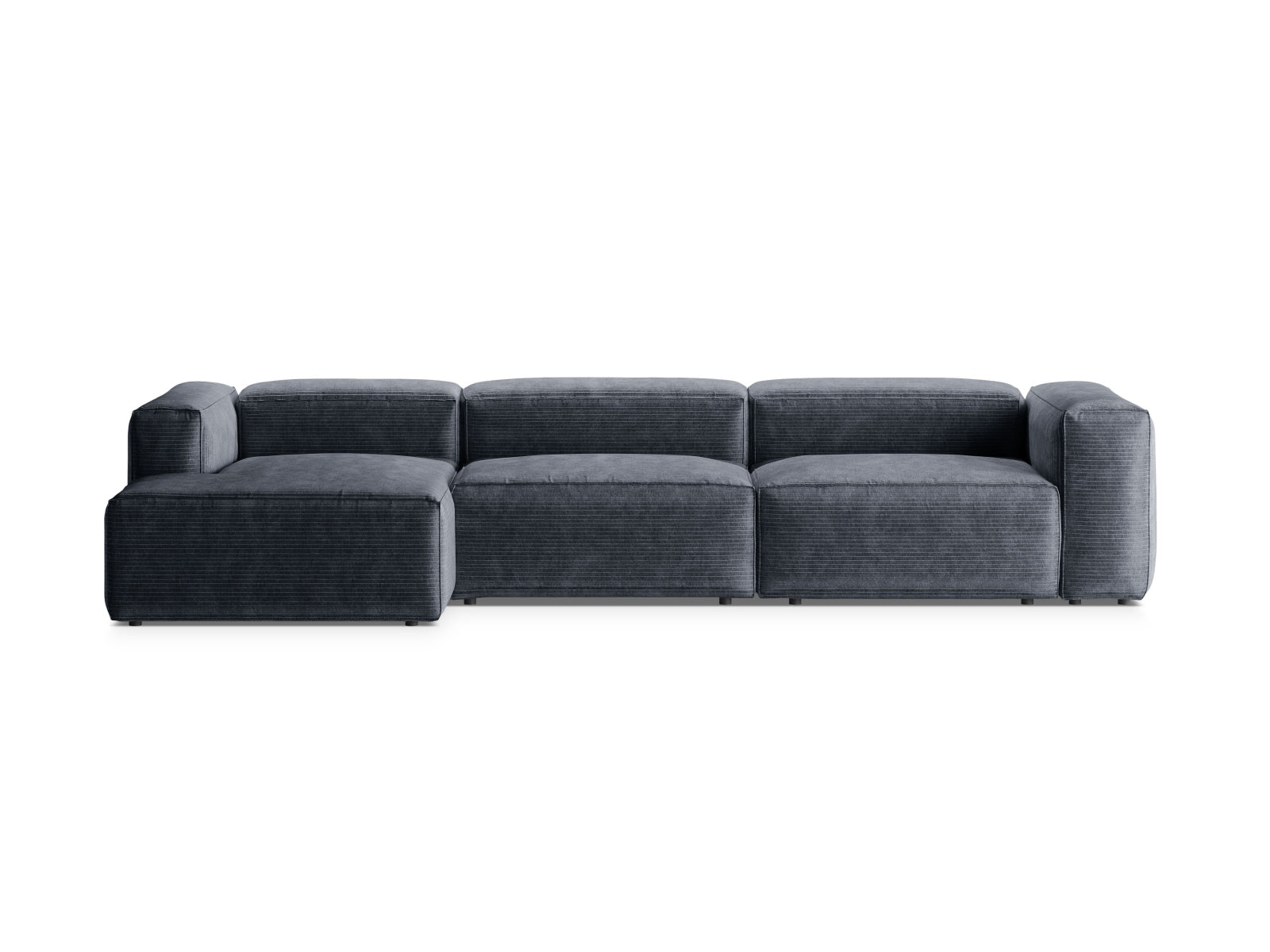 Bergamo Modulares Ecksofa links 4 Sitzer in Muted Blue präsentiert im Onlineshop von KAQTU Design AG. Ecksofa links ist von Cosmopolitan Design