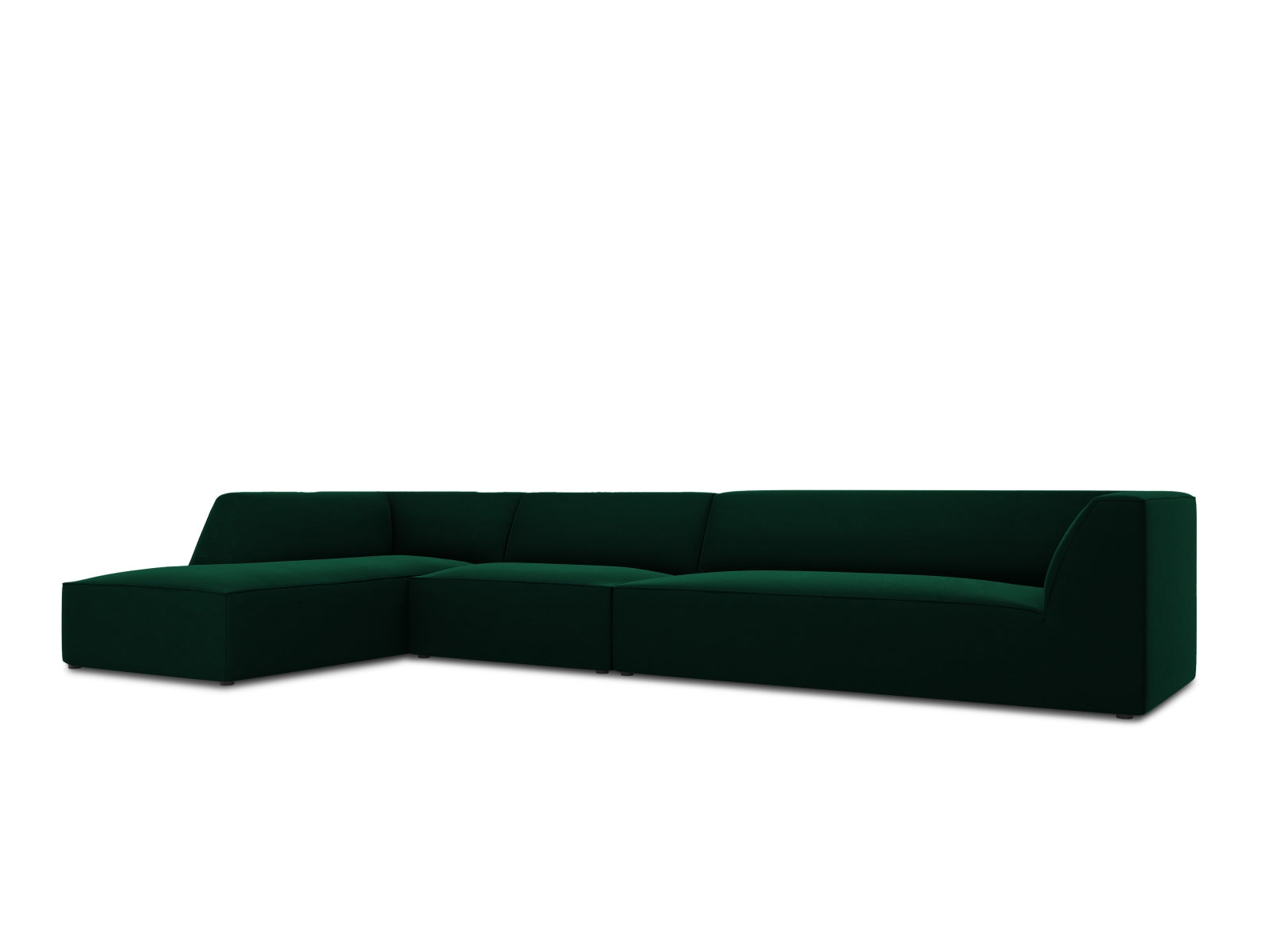 Oslo Velour Modular Ecksofa links 5 Sitzer in Bottle Green präsentiert im Onlineshop von KAQTU Design AG. Ecksofa links ist von Cosmopolitan Design