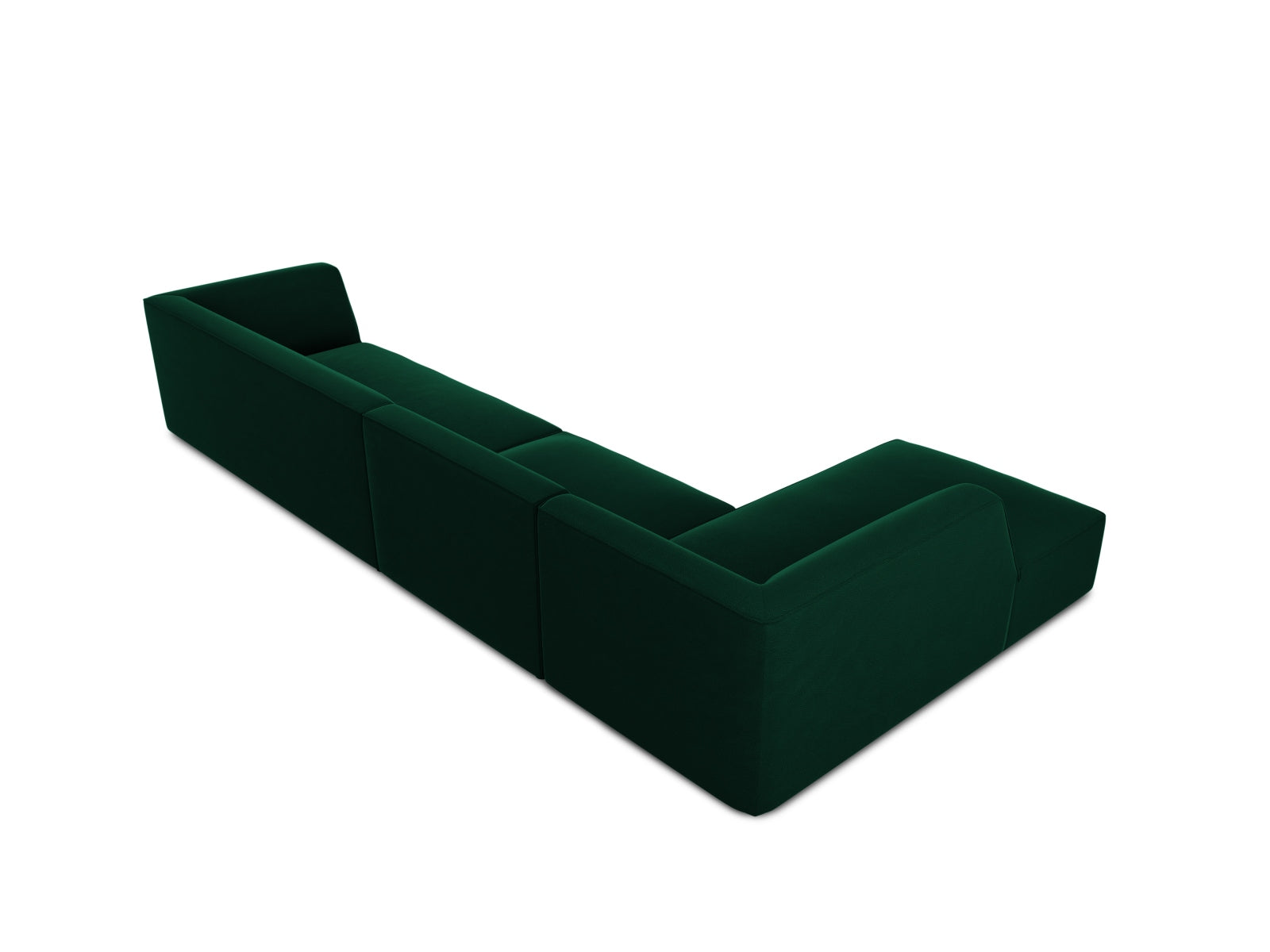 Oslo Velour Modular Ecksofa links 5 Sitzer in Bottle Green präsentiert im Onlineshop von KAQTU Design AG. Ecksofa links ist von Cosmopolitan Design