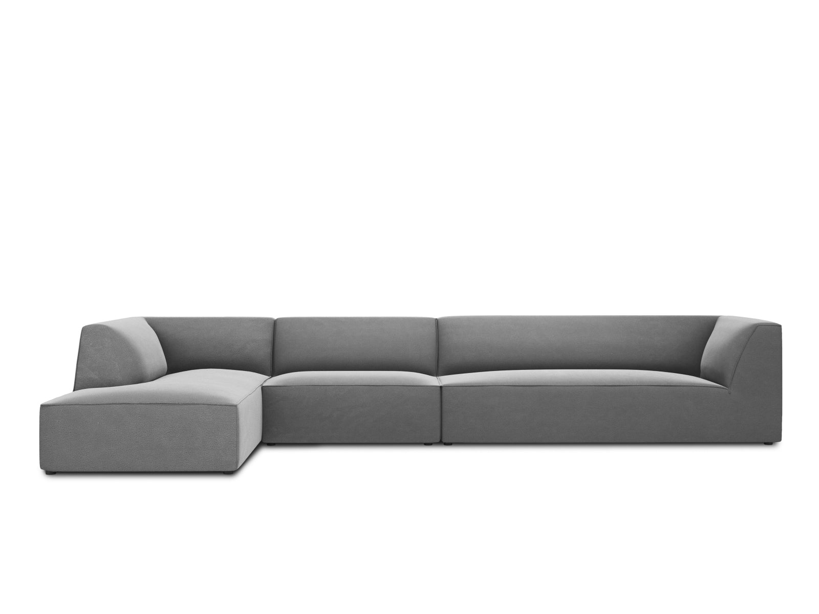 Oslo Velour Modular Ecksofa links 5 Sitzer in Grey präsentiert im Onlineshop von KAQTU Design AG. Ecksofa links ist von Cosmopolitan Design