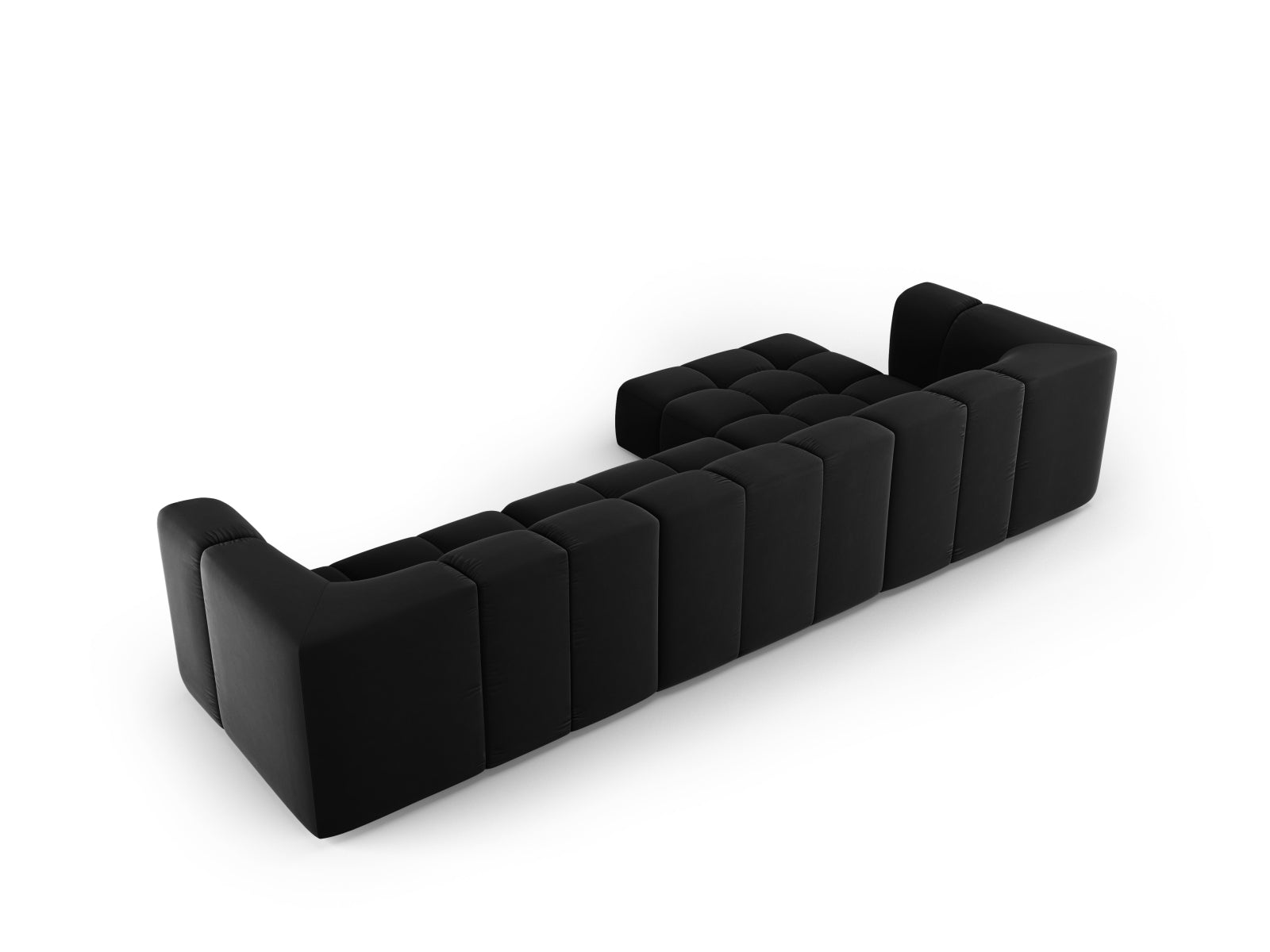 Modulares 5-Sitzer Ecksofa Moritz in modernem Design, linksseitig, perfekt für gemütliche und stilvolle Wohnlandschaften.