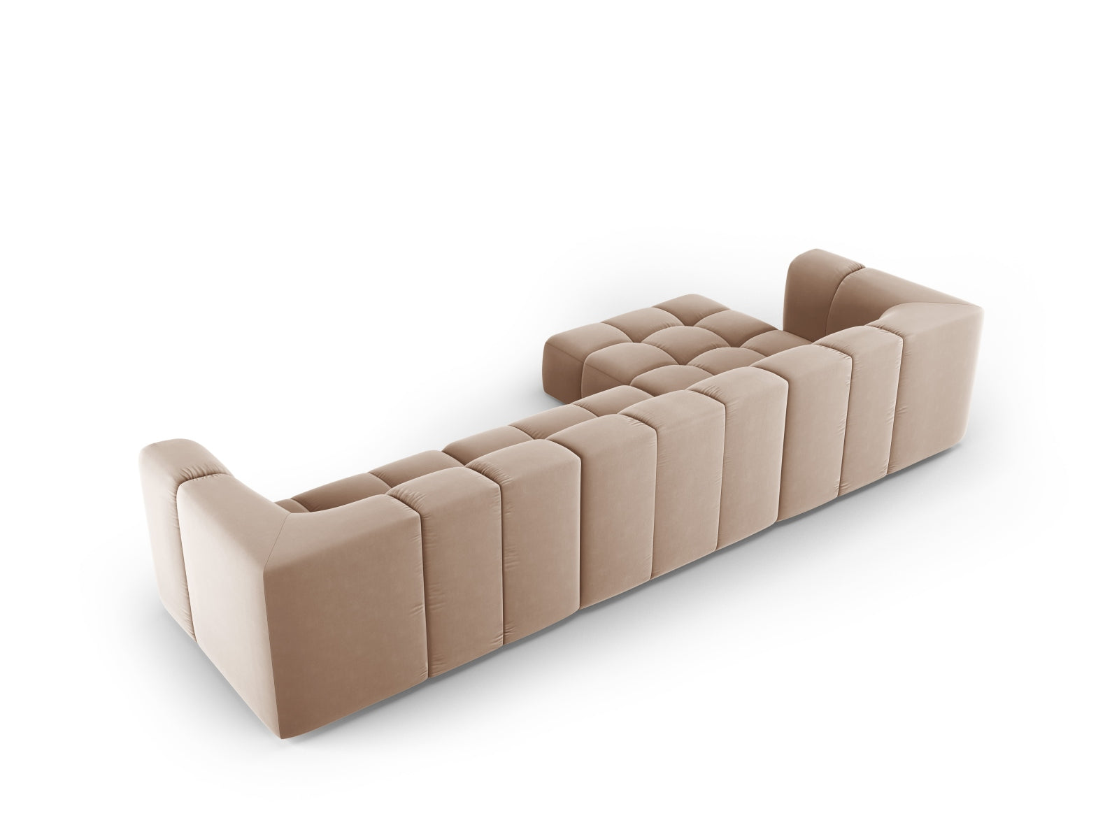 Bequemes 5-Sitzer Ecksofa Moritz in Beige und Blau von Cosmopolitan Design, perfekt für entspannte Abende und stilvolle Wohnräume.