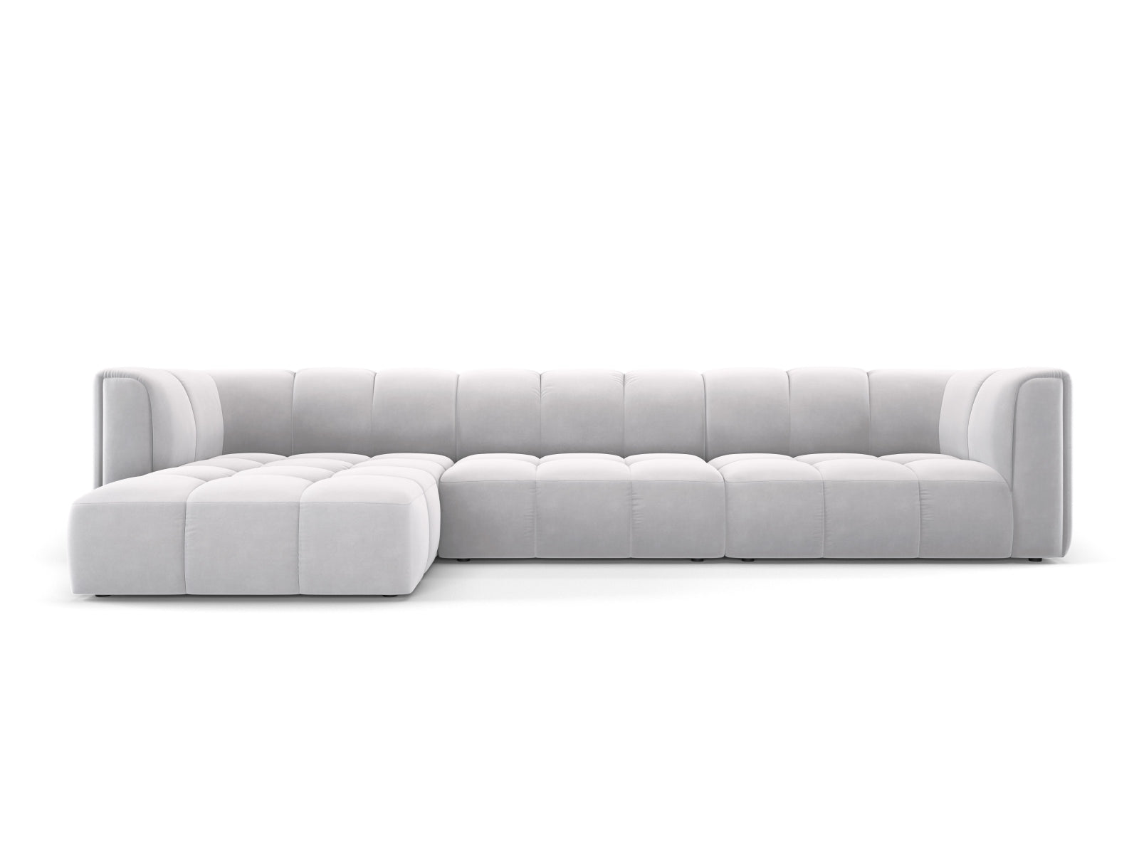 5-Sitzer Modular Ecksofa links Moritz in Silver-Bluvel präsentiert im Onlineshop von KAQTU Design AG. Ecksofa links ist von Cosmopolitan Design
