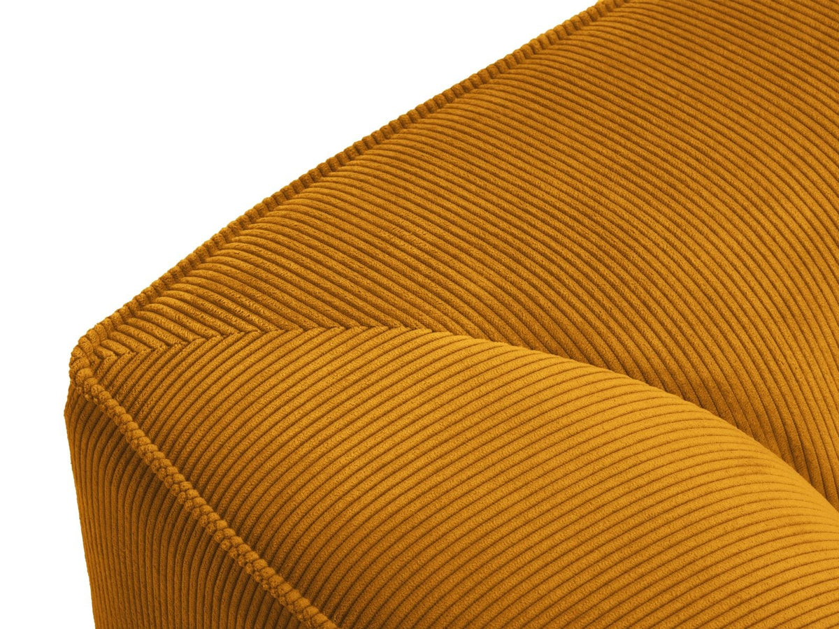 Modulares Ecksofa Siena links, 4-Sitzer, Light Beige-Scala Stoff, Massivholzrahmen, schwarze Kunststoffbeine, Sitzhöhe 40 cm.