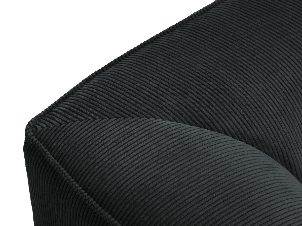 Modulares Ecksofa Siena links, 4-Sitzer, Light Beige-Scala Stoff, Massivholzrahmen, schwarze Kunststoffbeine, Sitzhöhe 40 cm.