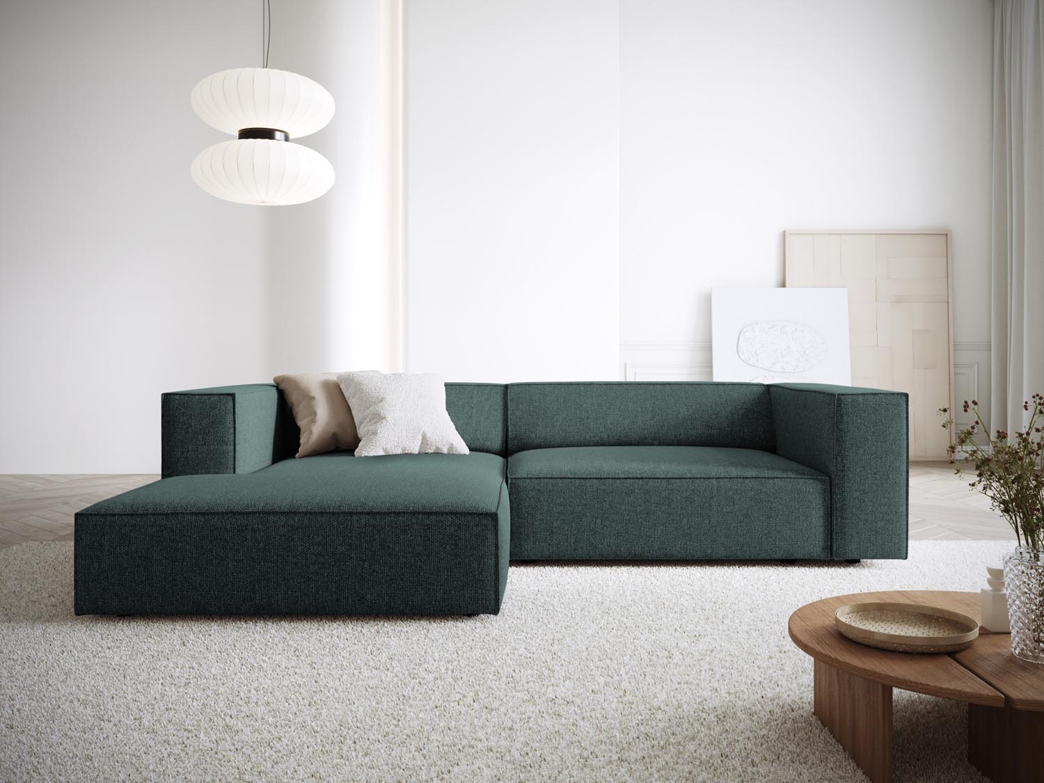 Arendal Ecksofa links 3 Sitzer in Petrol präsentiert im Onlineshop von KAQTU Design AG. Ecksofa links ist von Cosmopolitan Design