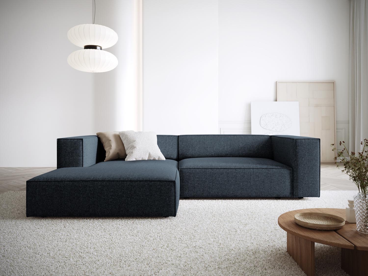 Arendal Ecksofa links 3 Sitzer in Royal Blue präsentiert im Onlineshop von KAQTU Design AG. Ecksofa links ist von Cosmopolitan Design