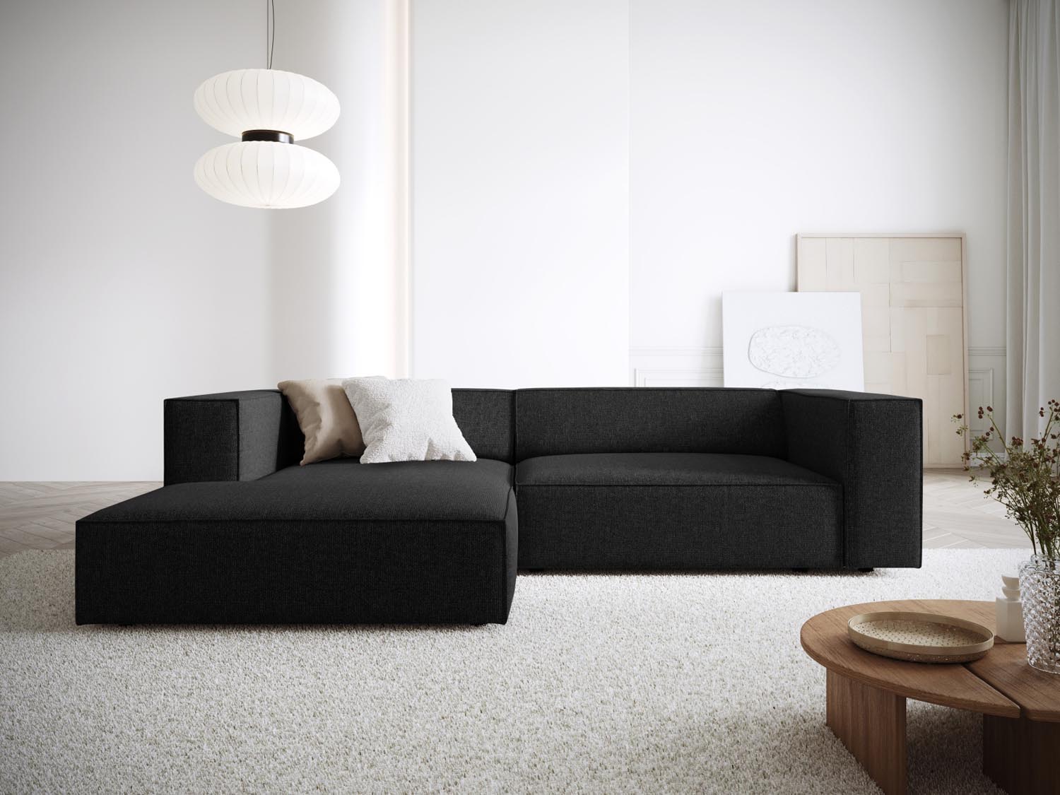 Arendal Ecksofa links 3 Sitzer in Black präsentiert im Onlineshop von KAQTU Design AG. Ecksofa links ist von Cosmopolitan Design