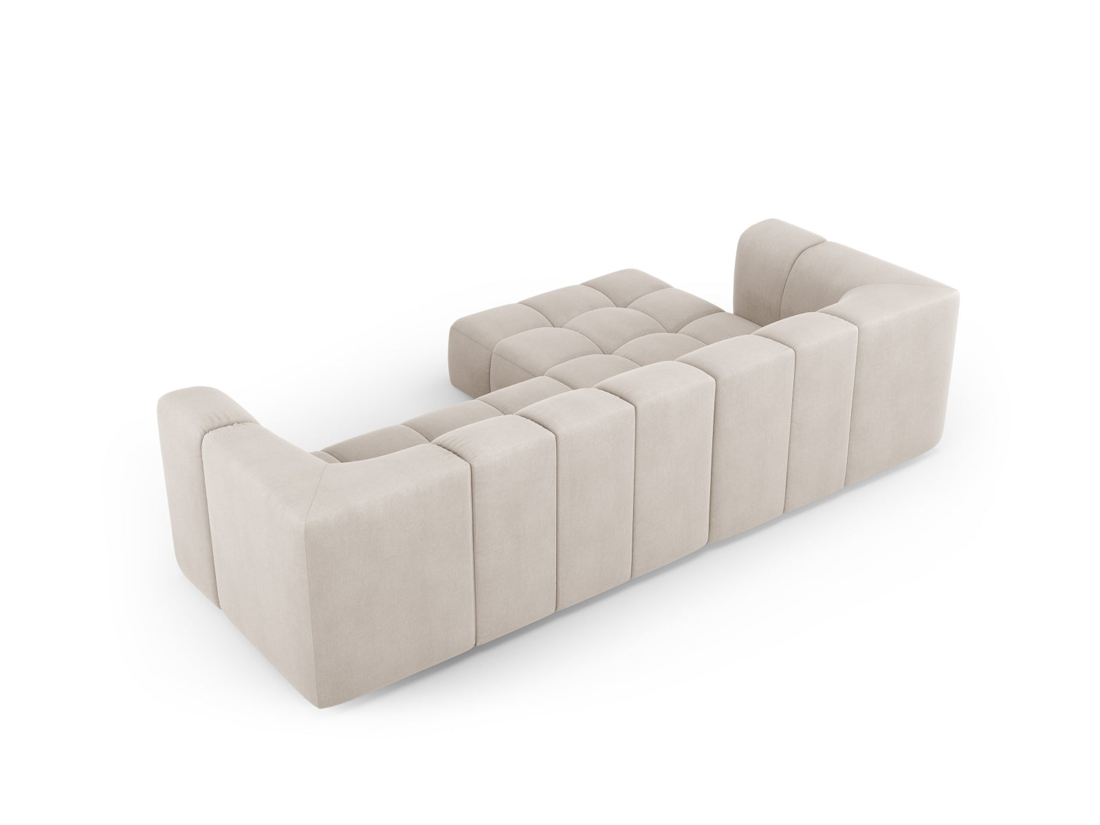 Beiges 3-Sitzer Ecksofa Moritz von Cosmopolitan Design, linksseitig, perfekt für stilvolle und moderne Wohnkonzepte.