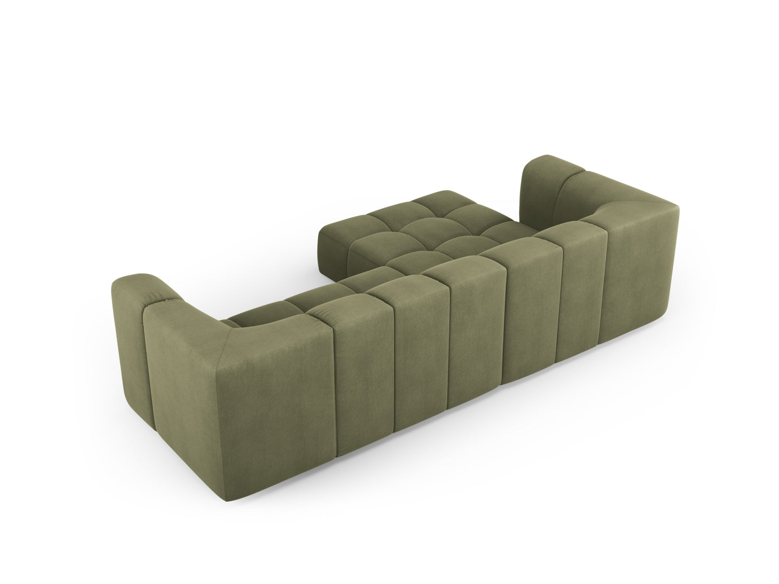 Elegantes 3-Sitzer Ecksofa Moritz in zartem Lichtgrün, perfekt für moderne Wohnkonzepte, erhältlich bei Cosmopolitan Design.