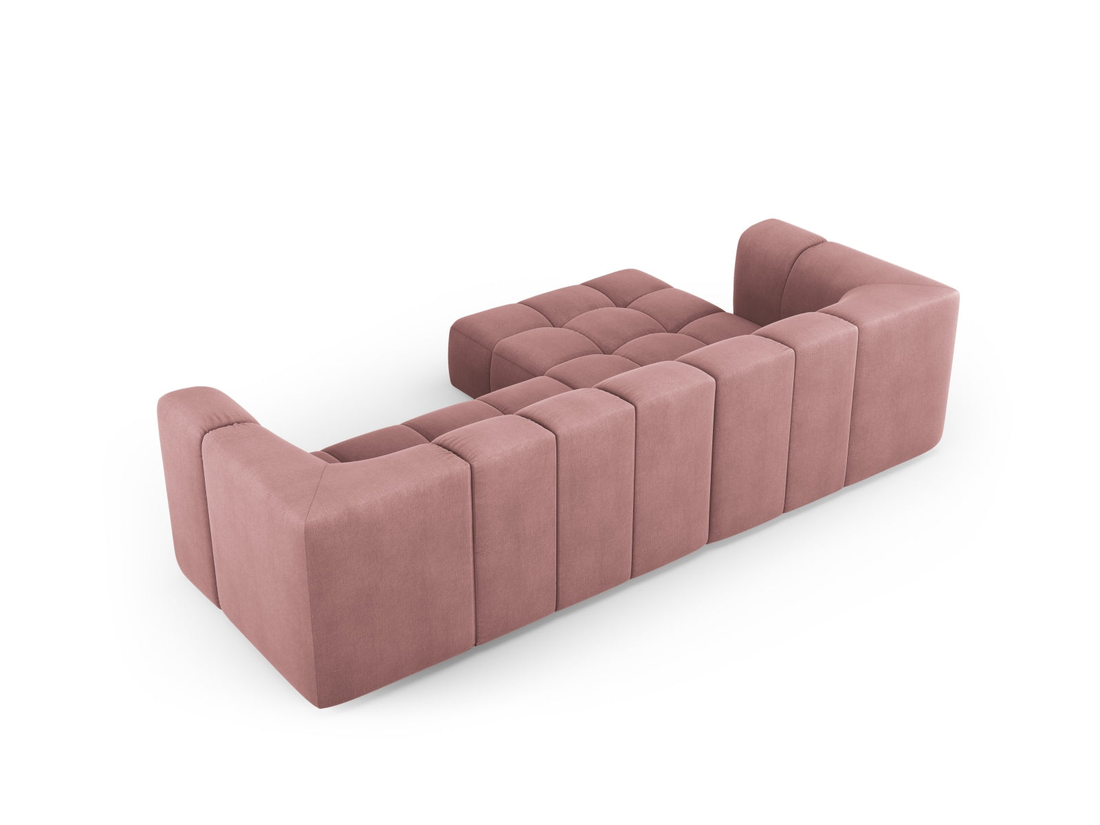 Elegantes, modulares 3-Sitzer Ecksofa Moritz in trendigem Pink-Rebel, perfekt für stilvolle Wohnzimmer von Cosmopolitan Design.
