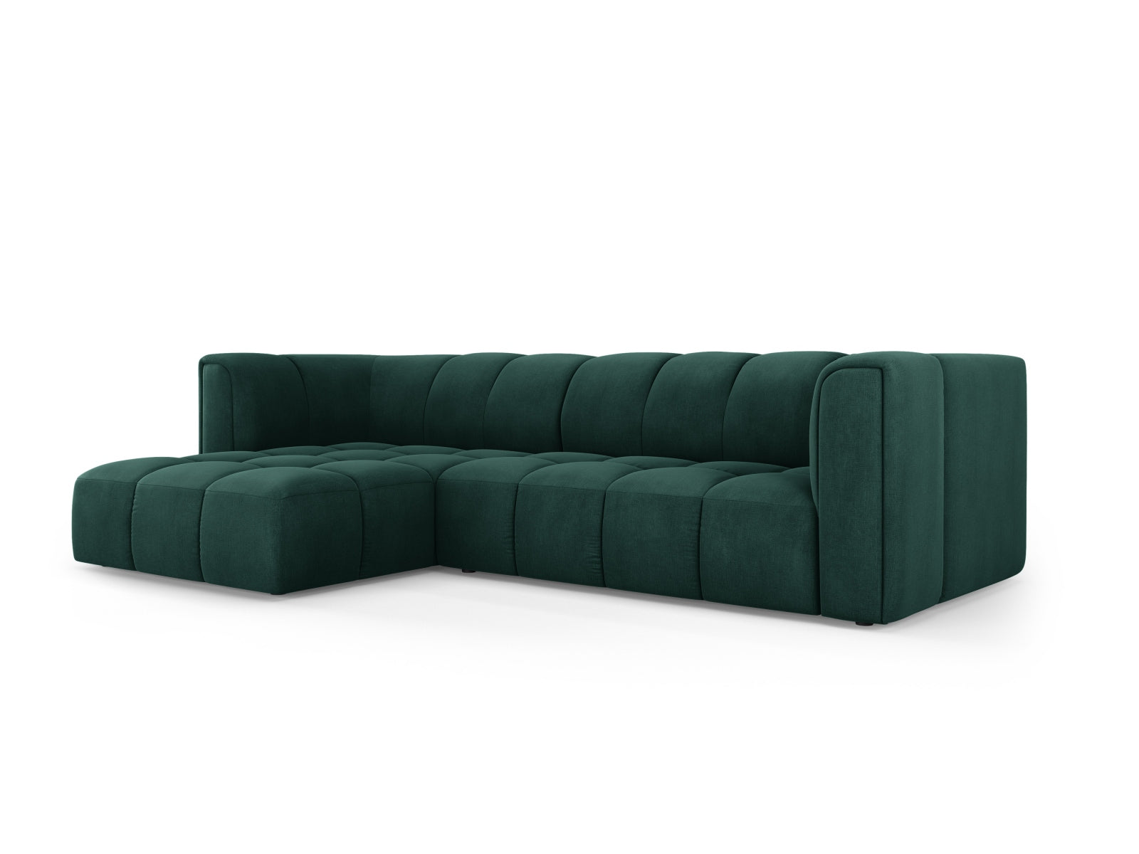 Modulares 3-Sitzer Ecksofa Moritz in edlem Bottle Green, ideal für stilvolle Wohnräume, präsentiert von Cosmopolitan Design.
